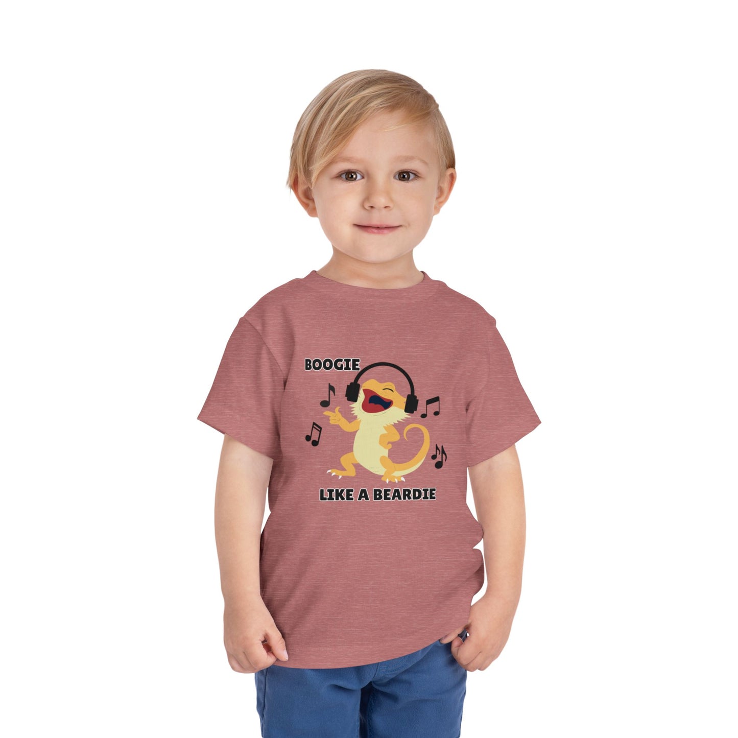Toddler Sizes: Boogie like a Beardie Bearded Dragon Music Tee - Boogie Like A Beardie, Fun Kids T-Shirt, Playful Party Wear, Gift for Little Ones, Cute Summer Outfit
