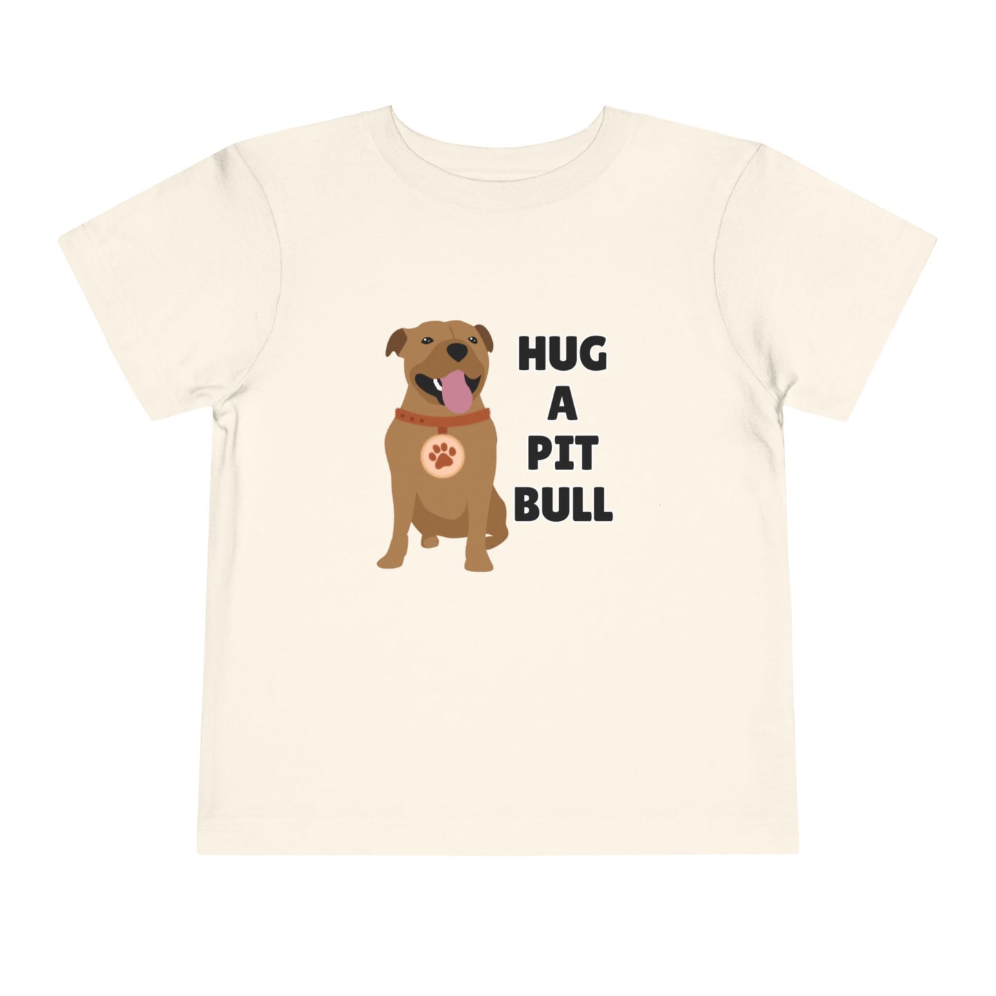 Toddler Sizes: Hug a Pitbull, Animal Rescue, Animal Adoption, Pit Bull Love Tee - Cute Short Sleeve Shirt for Kids, Animal Lovers Gift, Dog Lover Apparel, Playful Toddler Outfit, Funny Pet Tee