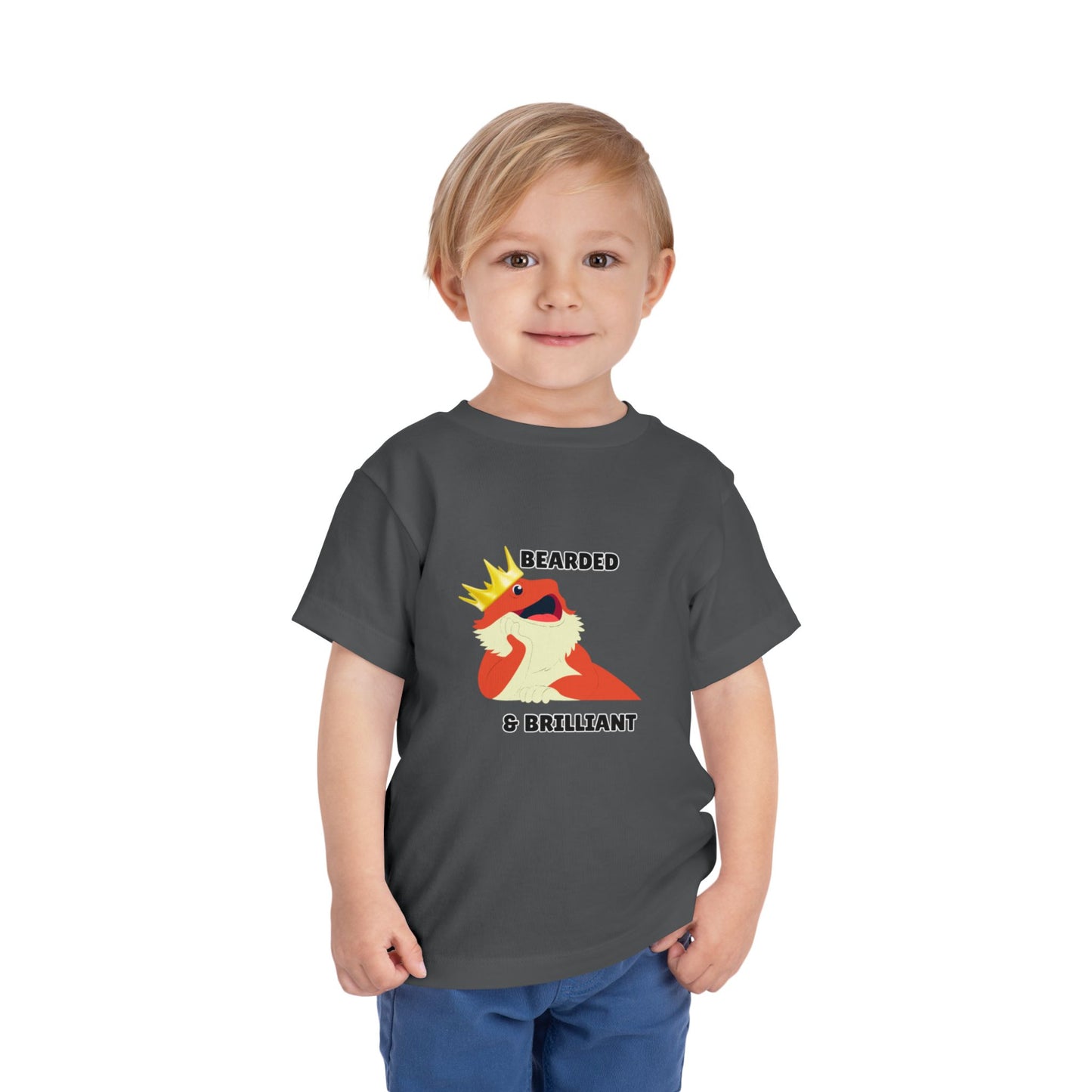 Toddler Sizes: Bearded & Brilliant Bearded Dragon Crown Toddler Tee - Fun Kids Reptile T-Shirt, Playdate Outfit, Unique Toddler Fashion, Cute Child's Clothing