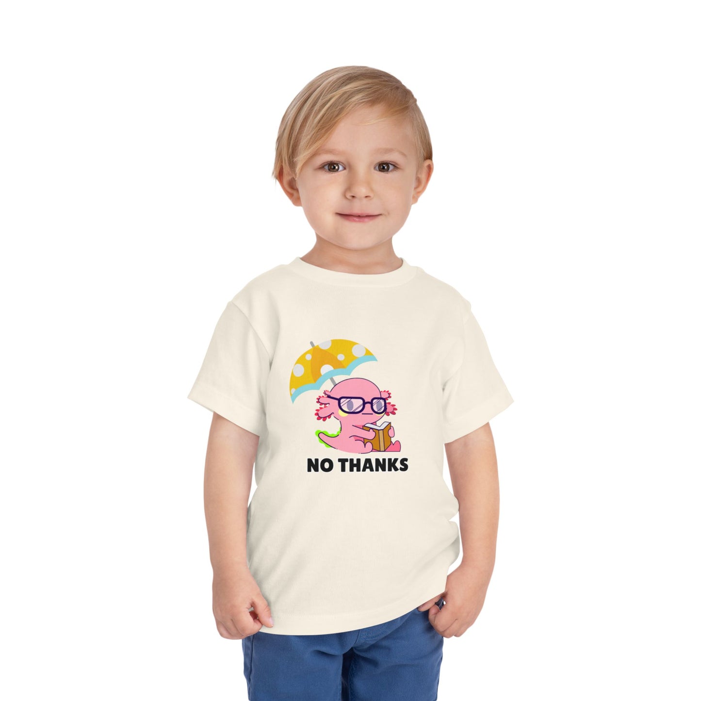 Toddler Sizes: Axolotl "No Thanks" Umbrella T-Shirt, Playful Toddler Tee - 'No Thanks' | Cute Kids Shirt, Funny Toddler Gift, Summer T-Shirt, Casual Wear, Kid's Clothing