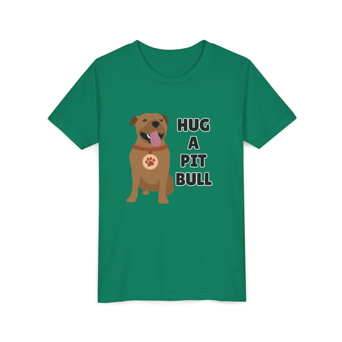 Hug a Pit Bull Youth Tee, Dog Lover Shirt, Kids Animal T-Shirt, Pet Adoption Awareness, Cute Gift, Animal Rescue Apparel