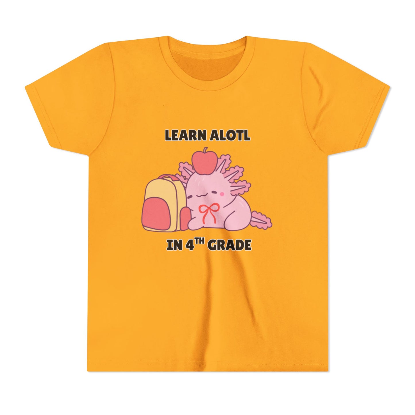 Learn Alotl in -- Grade (Customizable) Axolotl Back to School Youth Short Sleeve Tee