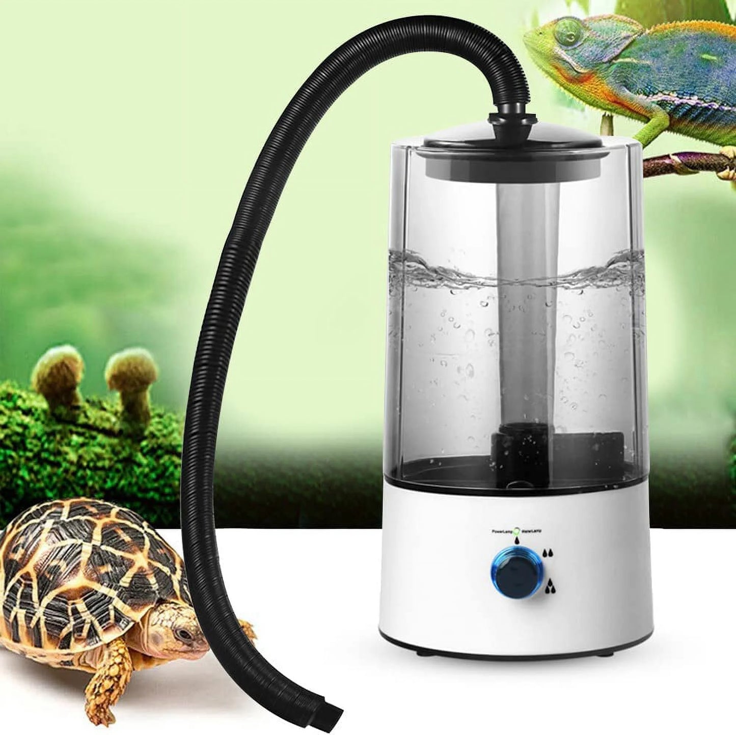 4L Electric Reptile Fogger Humidifier, Amphibians Chameleon Lizard Snake Tank Mister, Pet Fog Machine W/ 63" Adjustable Hose, Atomizer Sprayer GDAE10 for Home Farm Garden Yard AC110V