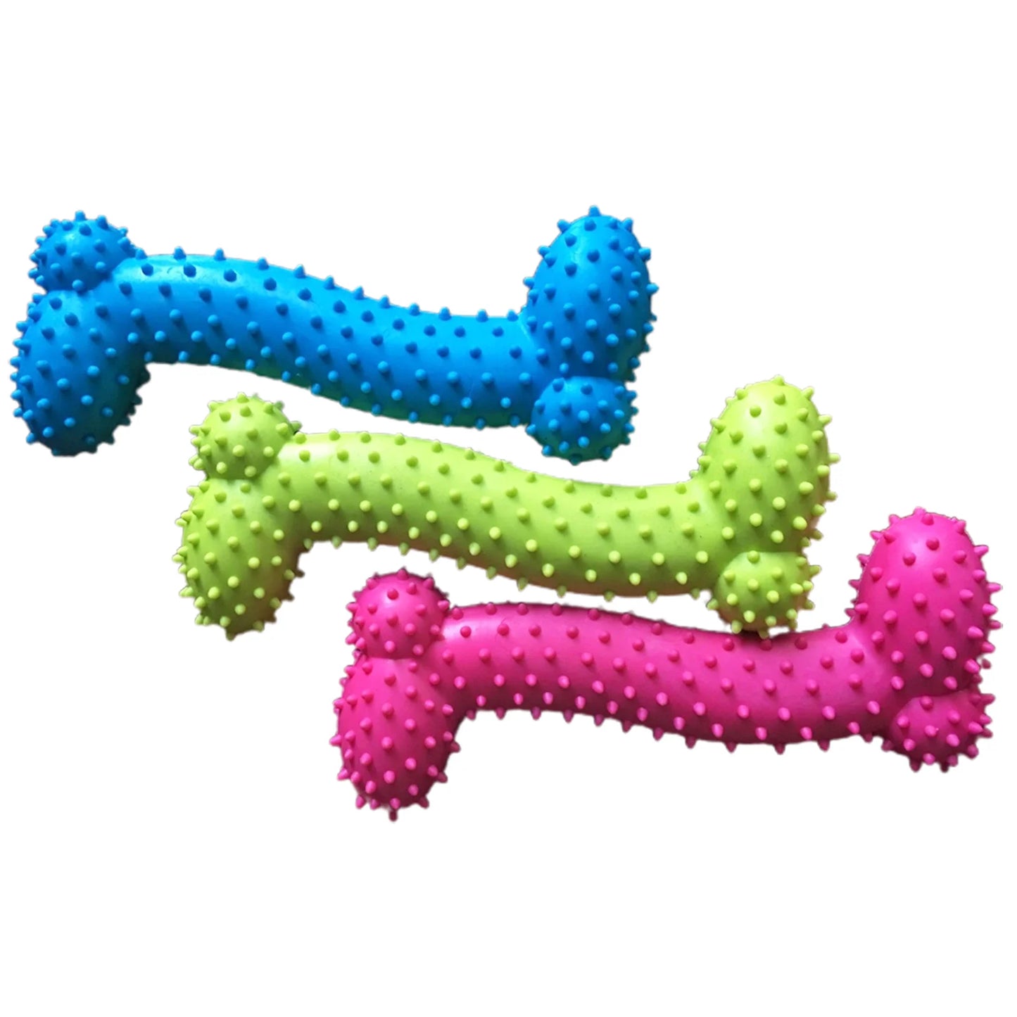 Dog Toys, Durable TPR Dog Chew Toys for Aggressive Flavored Tough Natural Rubber & Teeth Cleaning Chewing Bones for Large Dogs, Random Color