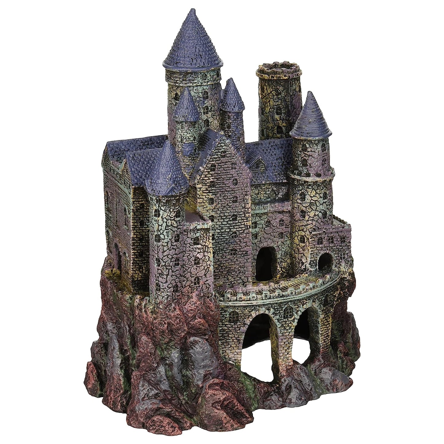 Penn Plax Age-Of-Magic Magical Resin Castle - Large Aquarium Decoration - Blue