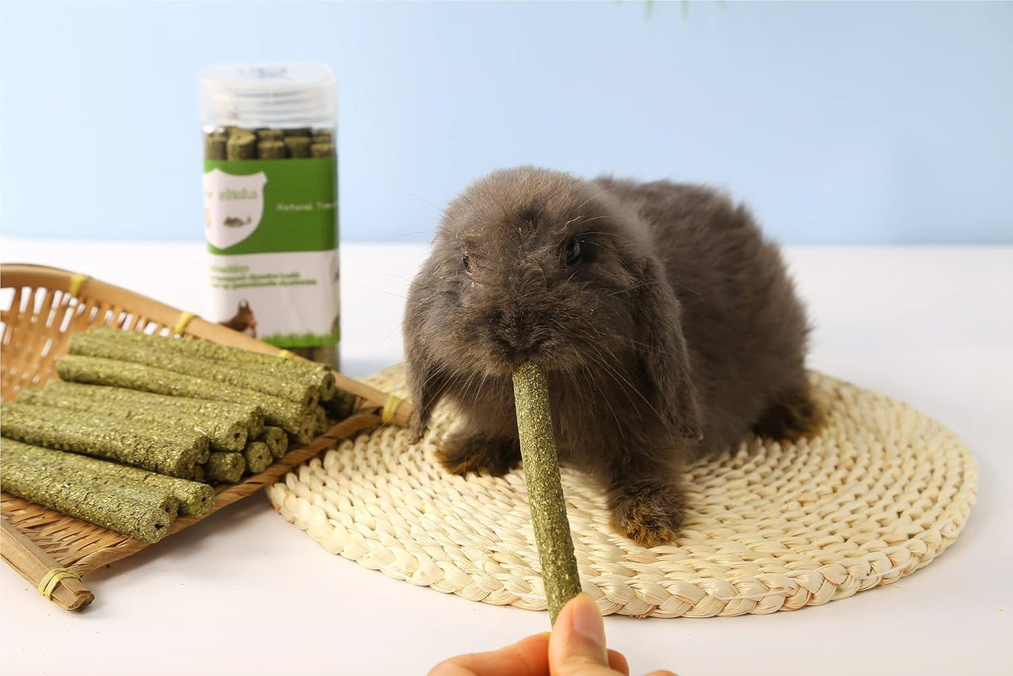 Natural Timothy Hay Sticks, Natural Sticks, Timothy Molar Rod for Small Animals, Rabbits Hamsters Guinea Pigs Gerbils Groundhog Squirrels(20Pcs) (Timothy)