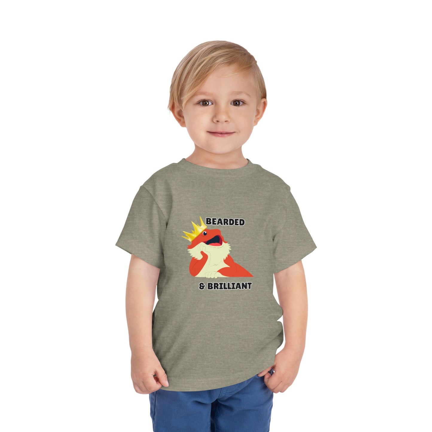 Toddler Sizes: Bearded & Brilliant Bearded Dragon Crown Toddler Tee - Fun Kids Reptile T-Shirt, Playdate Outfit, Unique Toddler Fashion, Cute Child's Clothing