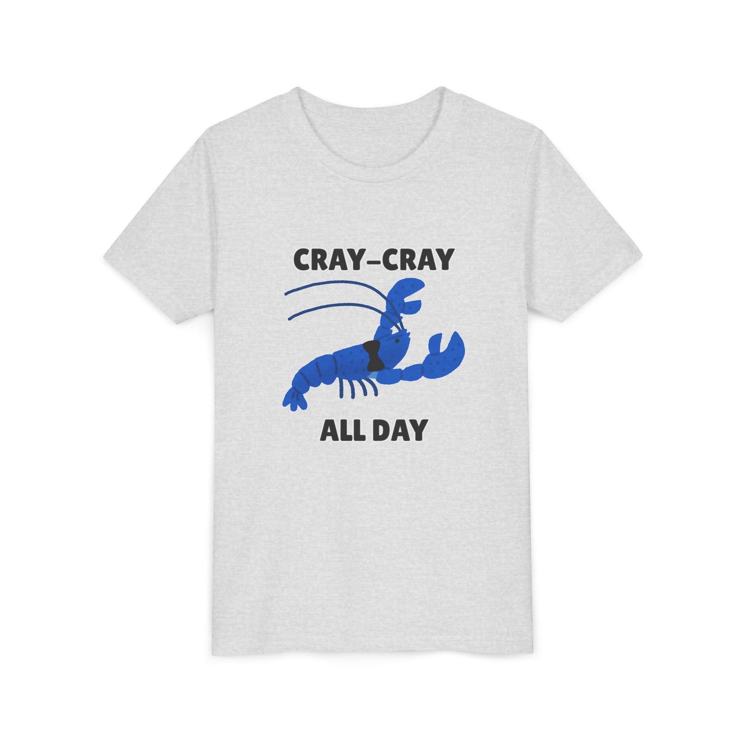 Crayfish Cray-Cray All Day Electric Mini Lobster Youth Tee, Fun Kids Shirt, Summer Outfit