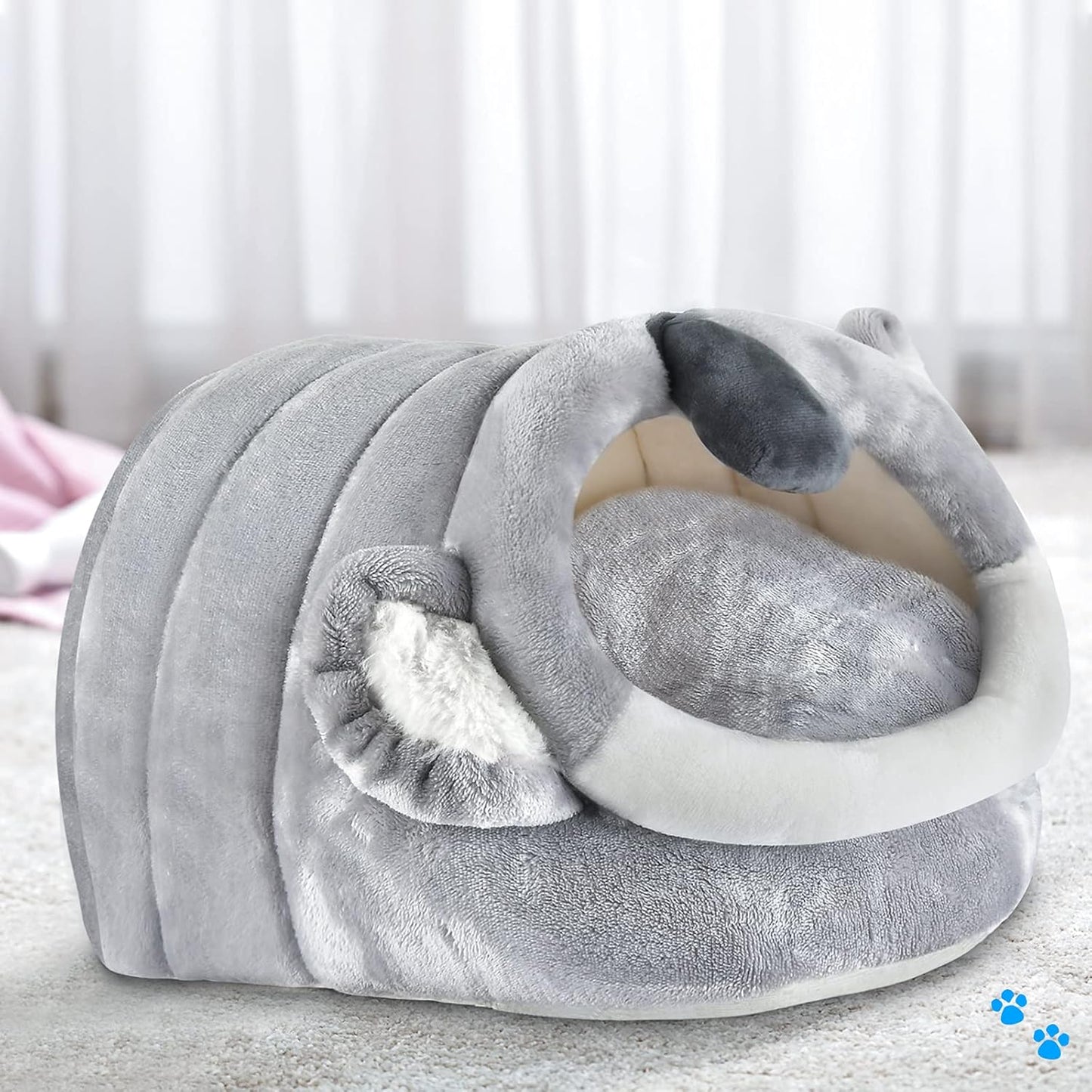 Small Animal Bed House with Bed Mat, Lovely Design and Super Soft & Warm, Made for Rabbit, Guinea Pig, Hamsters & Bunny (Koala)