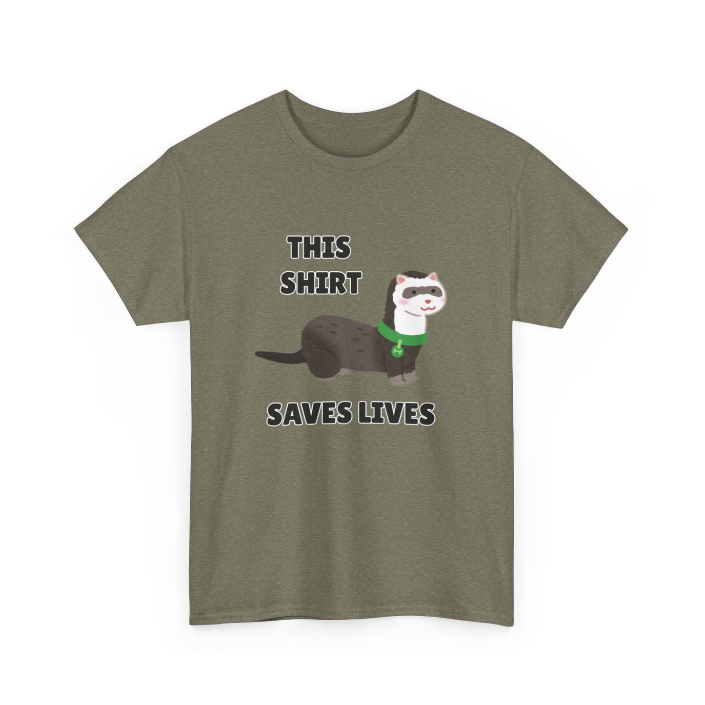 Adult Sizes: This Shirt Saves Lives Cute Animal Rescue Tee, Funny T-Shirt for Animal Lovers, Gift for Pet Adoption, Eco-Friendly Humor Shirt, Unique Casual Wear