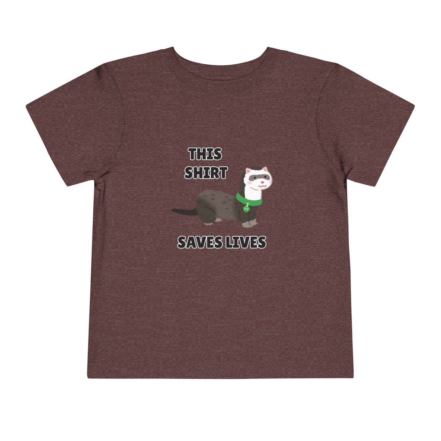 Toddler Sizes: This shirt Saves Lives Tee with Fun Ferret Design - Cute Short Sleeve Shirt, Animal Rescue, Animal Adoption, Kids Apparel, Gift for Animal Lovers, Playtime Wear
