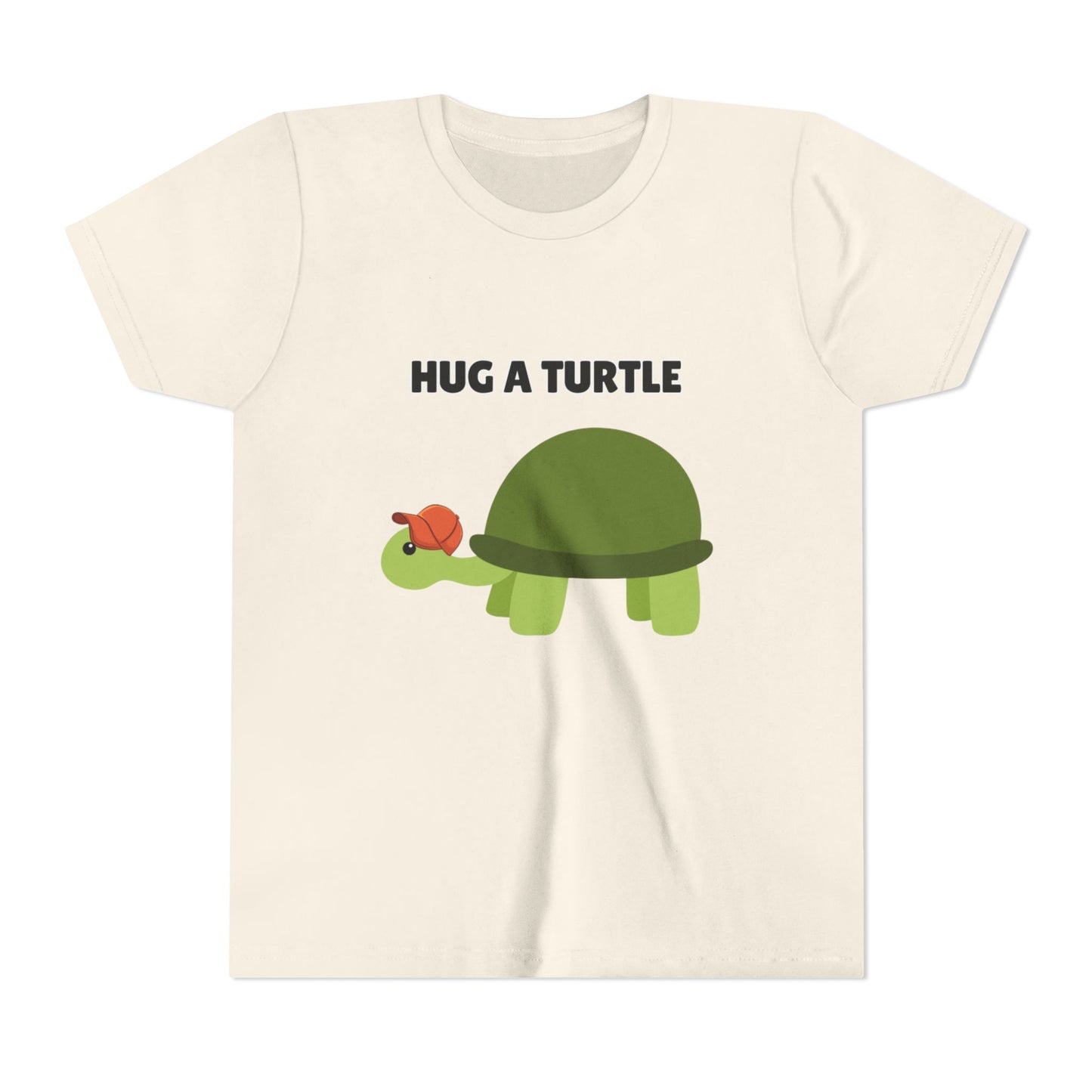 Hug a Turtle Youth Tee - Fun Nature Shirt, Children's Gift, Green Turtle Art, Ocean Conservation, Cute Animal Shirt