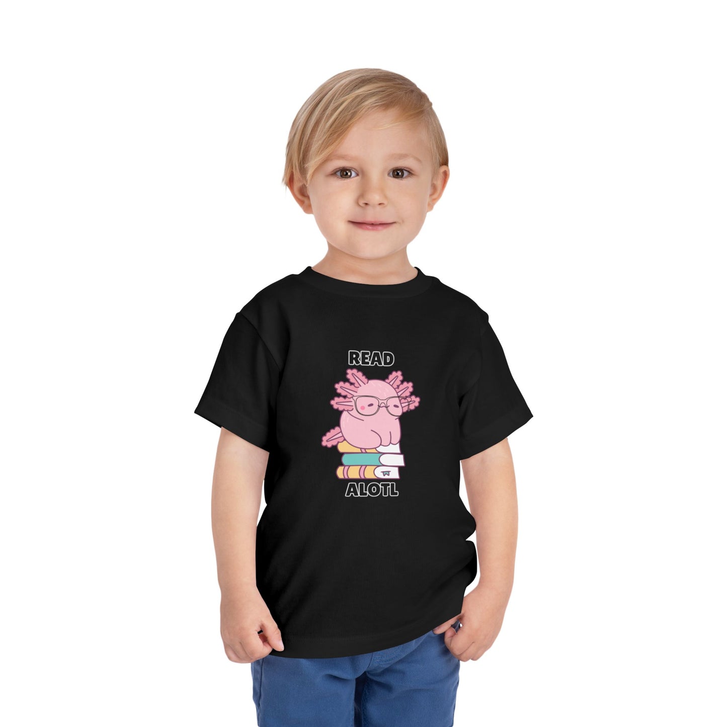 Toddler Sizes: Read Alotl Axolotl Cute Toddler Tee - "Read Alotl" Design, Kids' Short Sleeve T-Shirt, Gift for Book Lovers, Fun Reading Apparel, Toddler Gift Idea