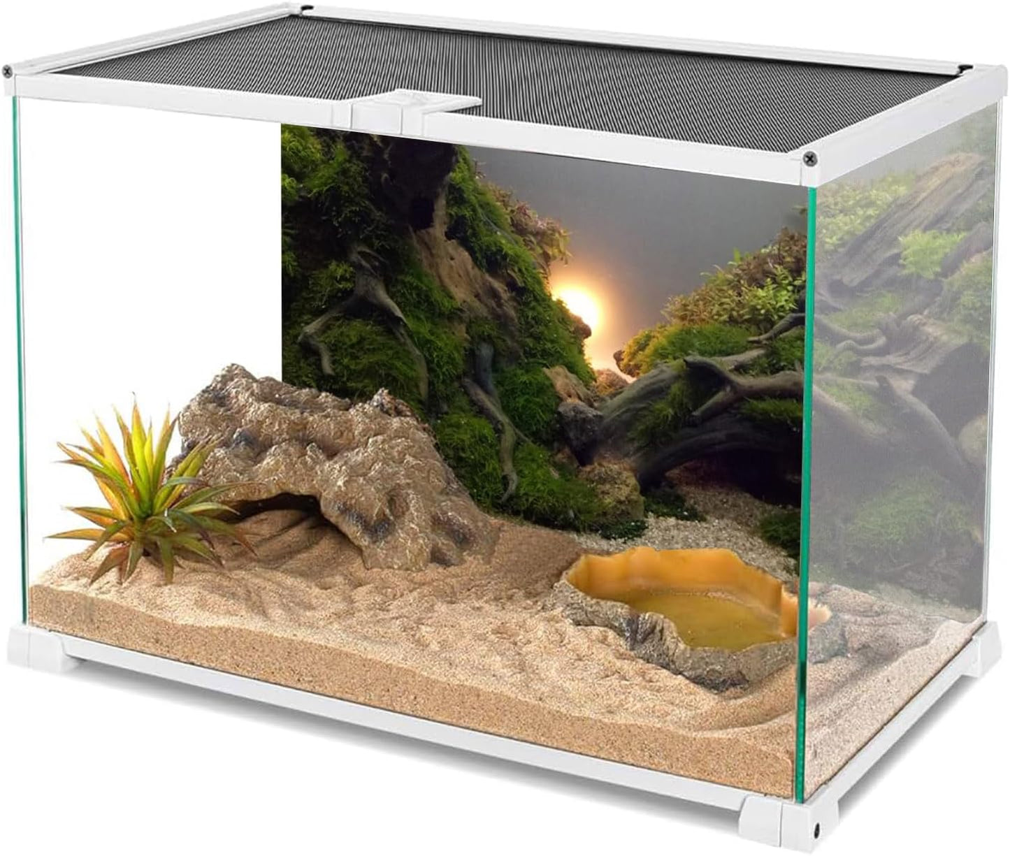 River Bed & Lake Aquarium Background Sunshine Aquatic Plant Fish Tank Background Vinyl 72X18 Inches