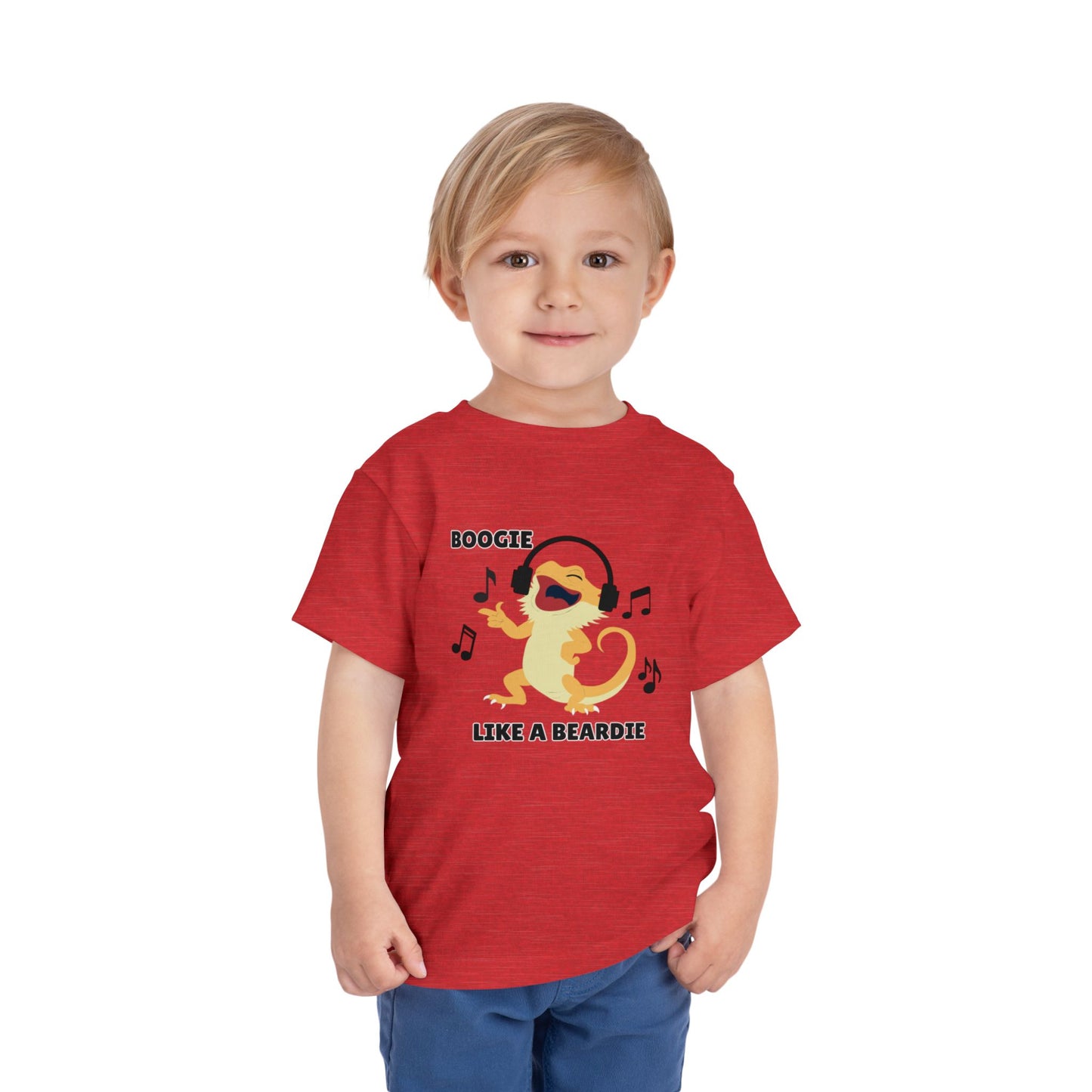Toddler Sizes: Boogie like a Beardie Bearded Dragon Music Tee - Boogie Like A Beardie, Fun Kids T-Shirt, Playful Party Wear, Gift for Little Ones, Cute Summer Outfit