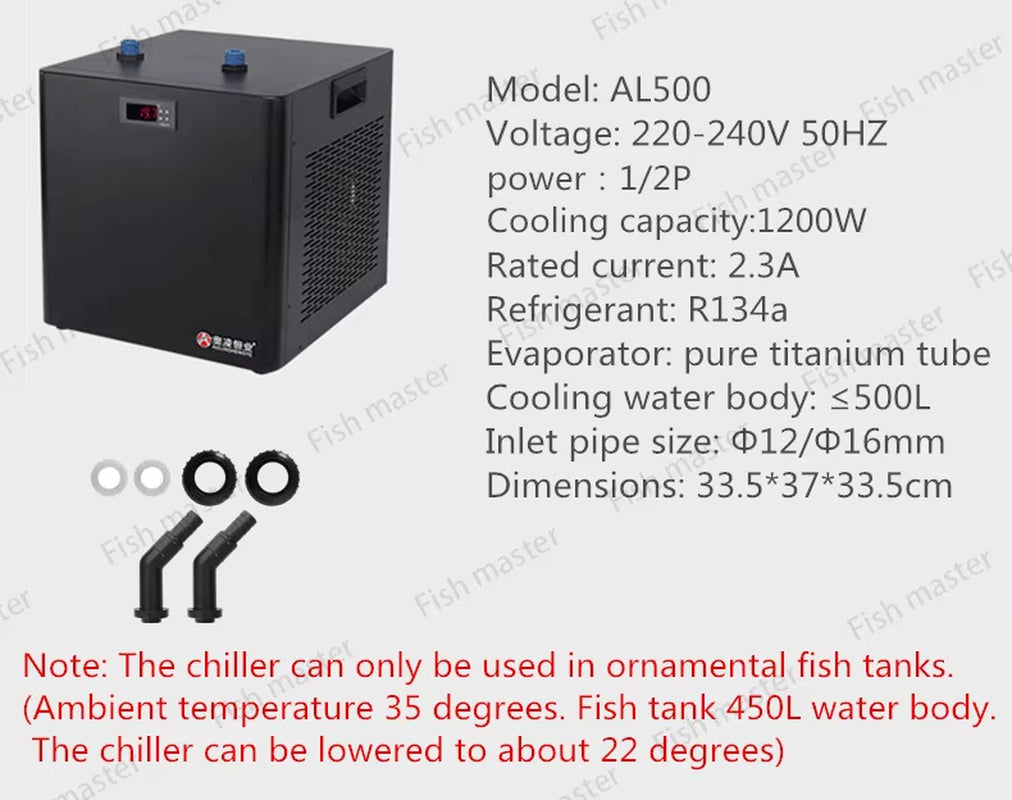 160L 300L 500L Marine Tank Chiller Water Cooling Machine Suitable Aquarium for Reef Coral Jellyfish Shrimp Water Plants