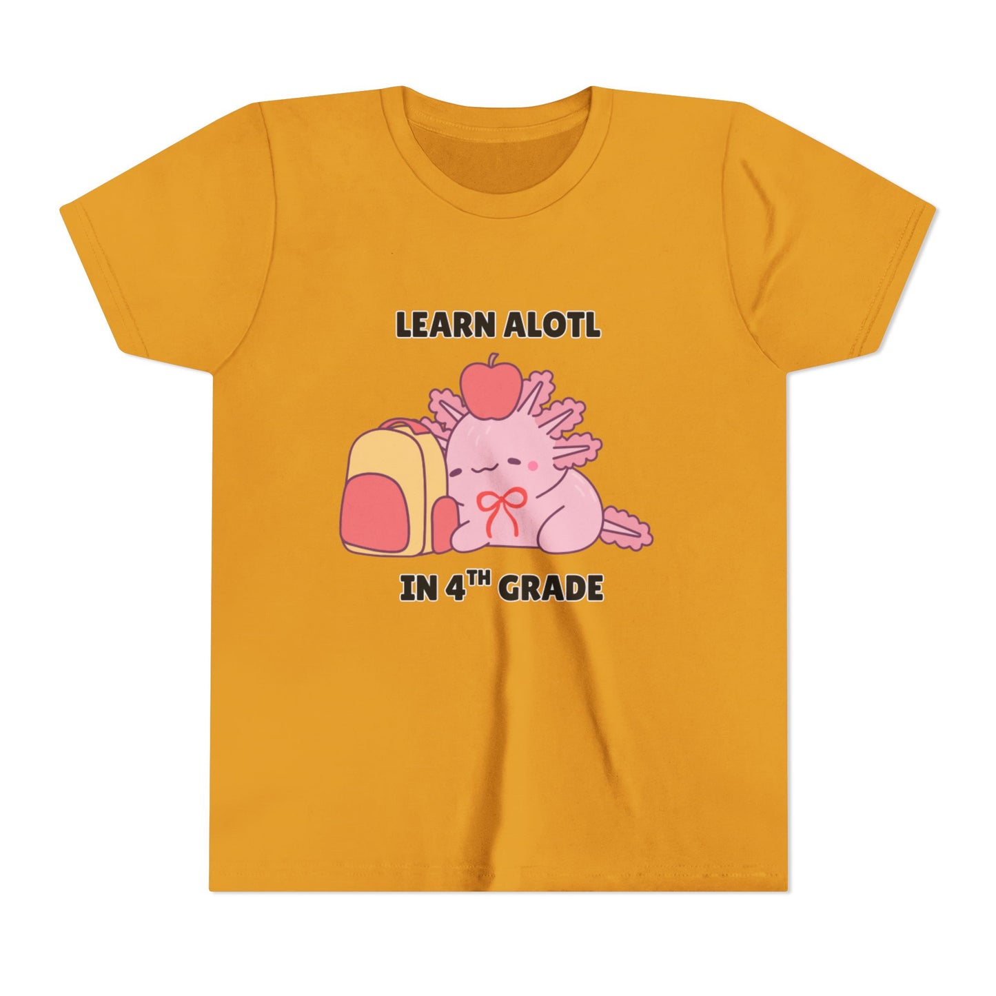 Learn Alotl in -- Grade (Customizable) Axolotl Back to School Youth Short Sleeve Tee