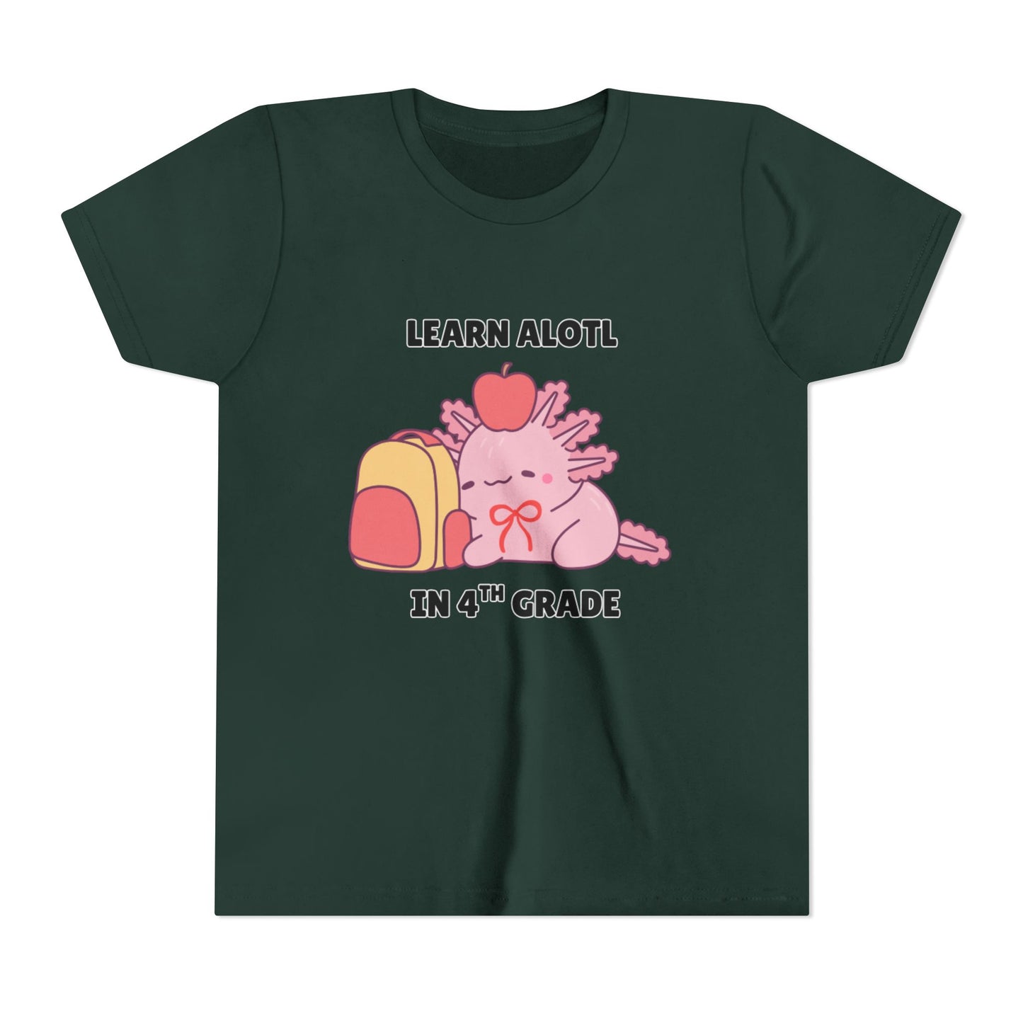 Learn Alotl in -- Grade (Customizable) Axolotl Back to School Youth Short Sleeve Tee