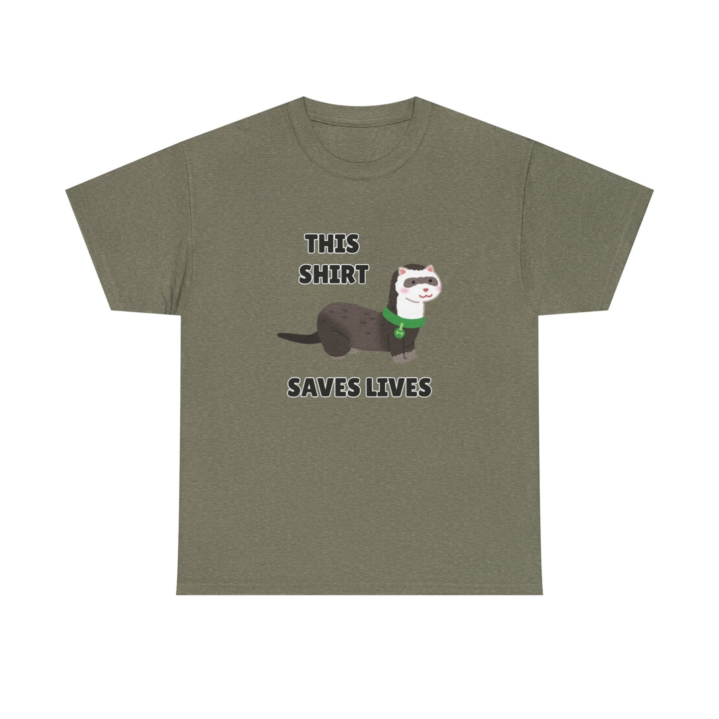 Adult Sizes: This Shirt Saves Lives Cute Animal Rescue Tee, Funny T-Shirt for Animal Lovers, Gift for Pet Adoption, Eco-Friendly Humor Shirt, Unique Casual Wear