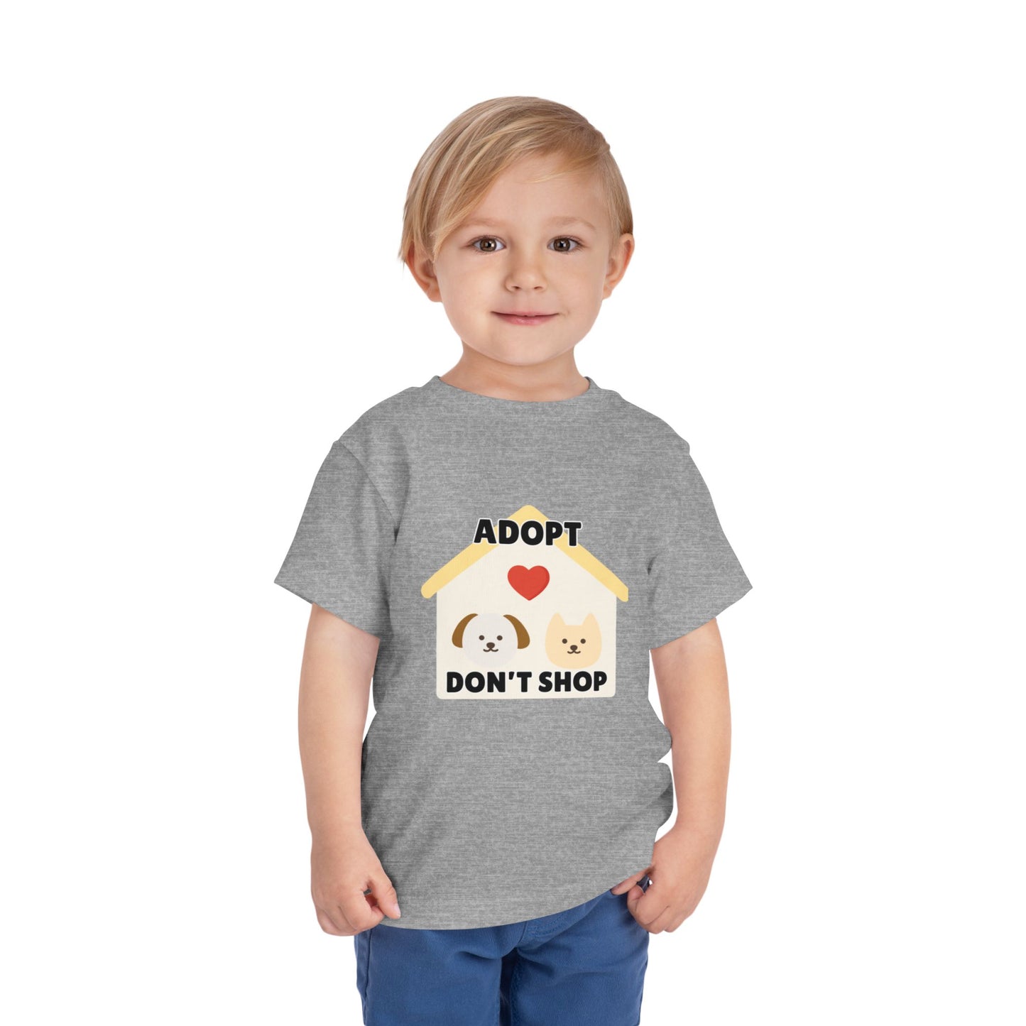 Toddler Sizes: Adopt Don't Shop Toddler Tee, Animal Rescue, Cute Animal Lover Shirt, Kids Apparel, Pet Adoption Awareness, Gift for Animal Lovers