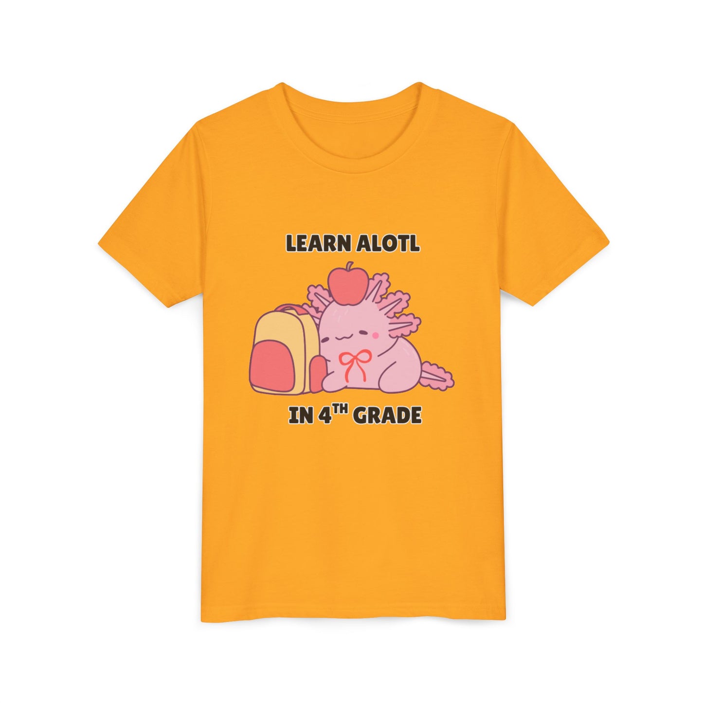 Learn Alotl in -- Grade (Customizable) Axolotl Back to School Youth Short Sleeve Tee