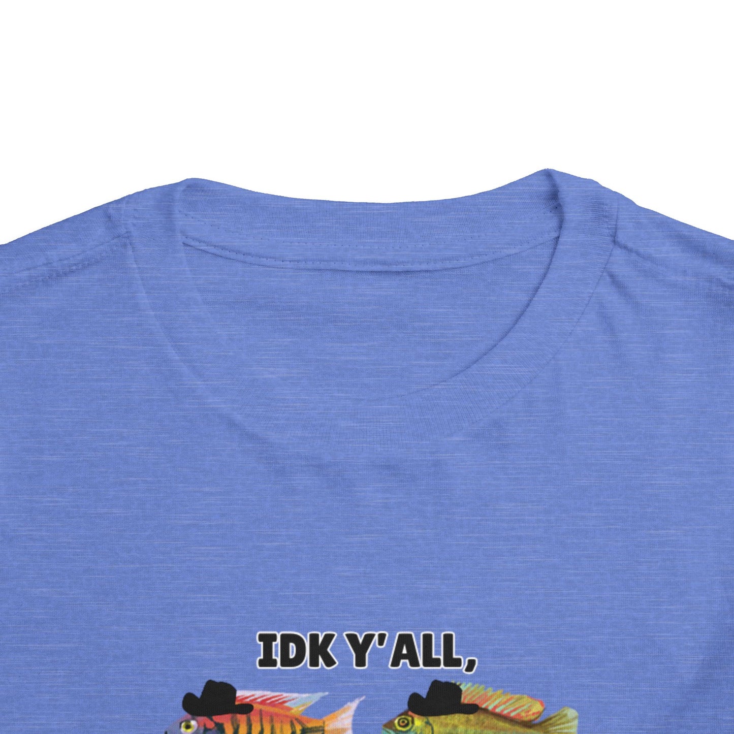 Toddler Sizes: IDK Y'all, Seems Fishy, Fish & Fishing Cowboy Hat Shirt, Short Sleeve Tee - 'IDK Y'all, Seems Fishy' Fun T-Shirt, Cute Kids Apparel, Summer Essentials