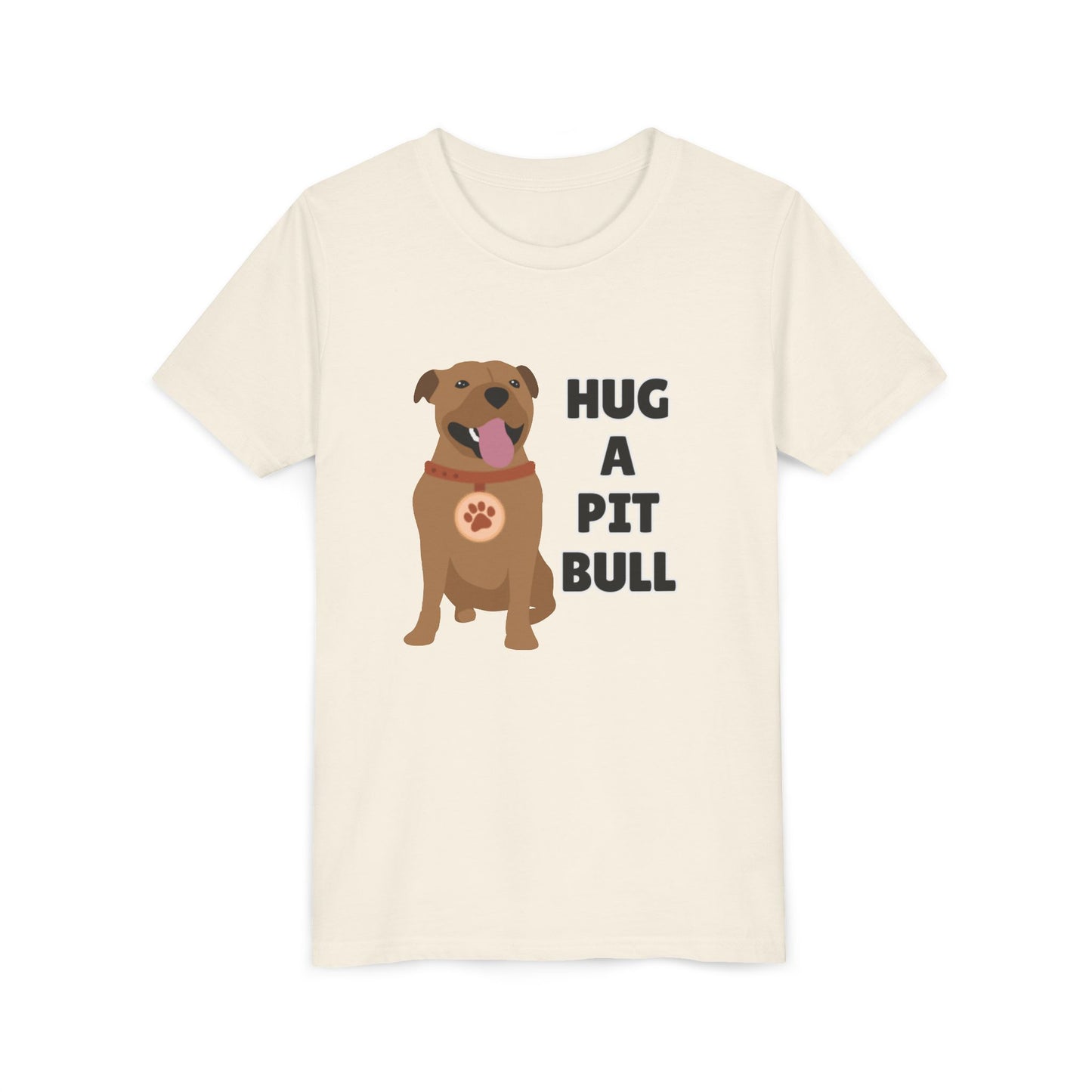 Hug a Pit Bull Youth Tee, Dog Lover Shirt, Kids Animal T-Shirt, Pet Adoption Awareness, Cute Gift, Animal Rescue Apparel