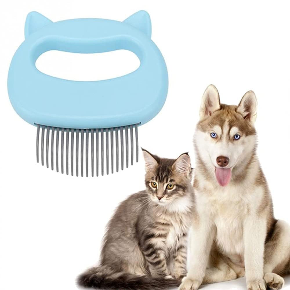 Cat Comb Massager Pet Hair Removal Massage Shell Comb Massage Tool (Blue)