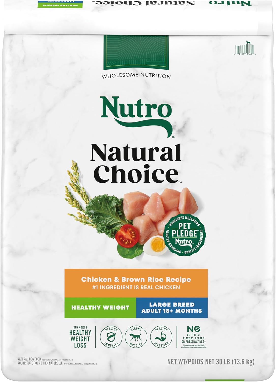 Natural Choice Adult Large Breed Healthy Weight Dry Dog Food, Chicken and Brown Rice Recipe, 30 Lbs.
