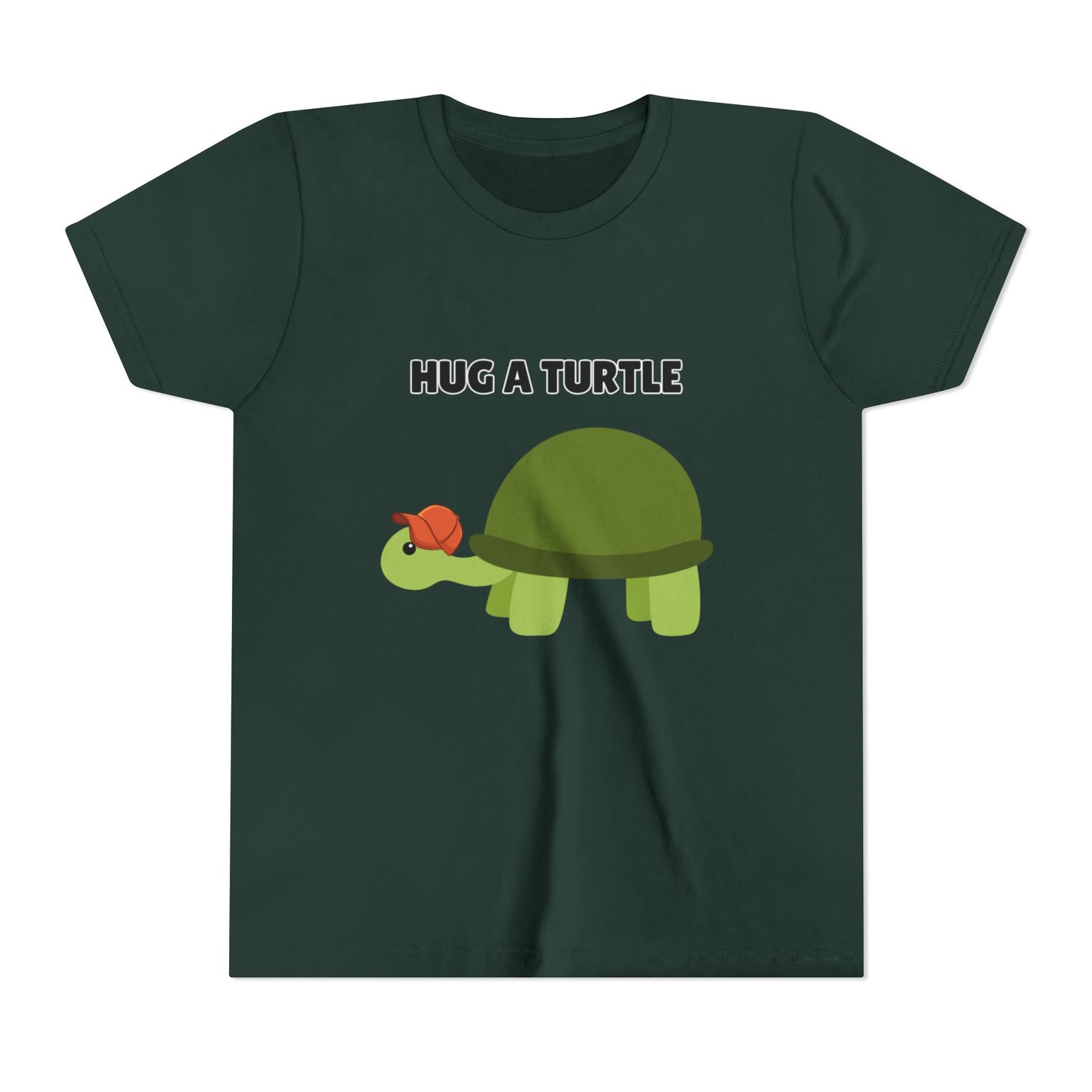 Hug a Turtle Youth Tee - Fun Nature Shirt, Children's Gift, Green Turtle Art, Ocean Conservation, Cute Animal Shirt