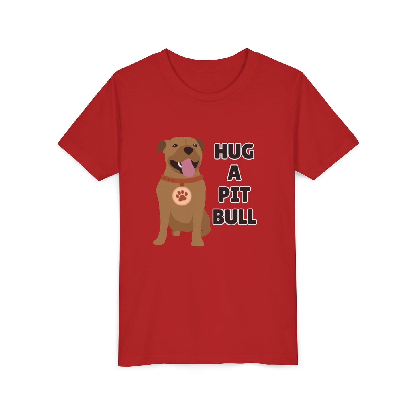 Hug a Pit Bull Youth Tee, Dog Lover Shirt, Kids Animal T-Shirt, Pet Adoption Awareness, Cute Gift, Animal Rescue Apparel