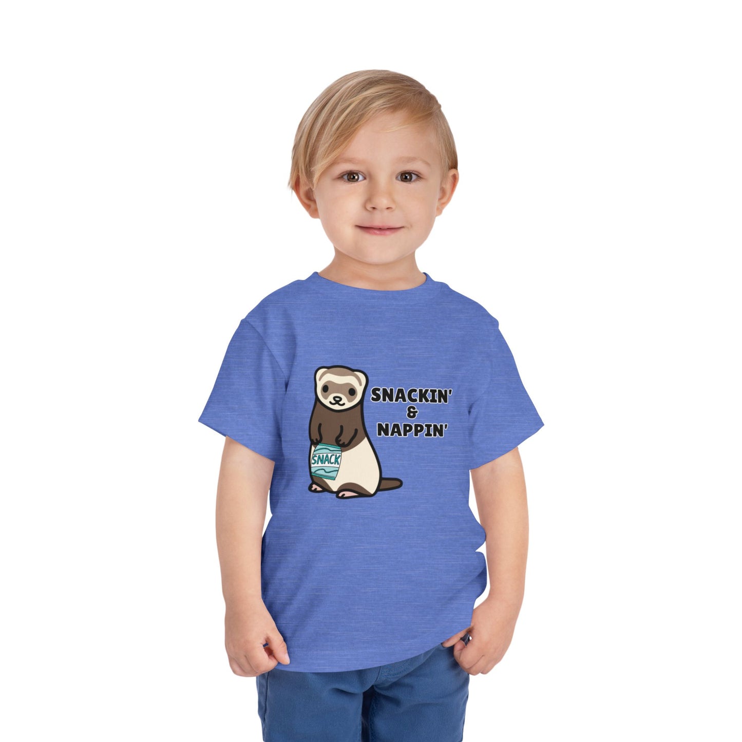 Toddler Sizes: Snackin' and Nappin' Ferret T-Shirt, Adorable Toddler Tee - Snackin' & Nappin', Ferrets, Snacks, Cute Kids Shirt, Birthday Gift, Nursery Wear, Fun Toddler Apparel