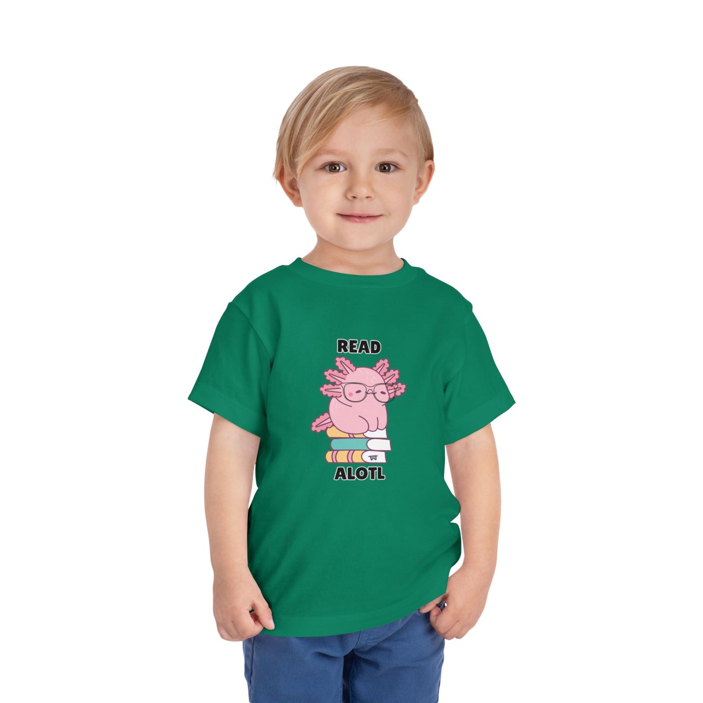 Toddler Sizes: Read Alotl Axolotl Cute Toddler Tee - "Read Alotl" Design, Kids' Short Sleeve T-Shirt, Gift for Book Lovers, Fun Reading Apparel, Toddler Gift Idea
