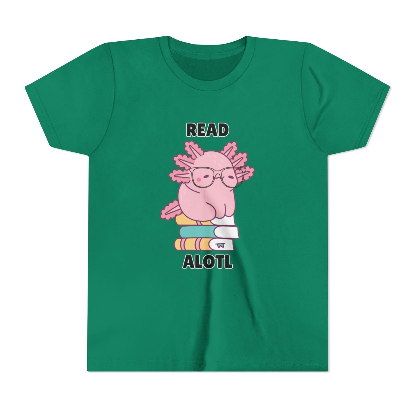 Youth Short Sleeve Tee Read Alotls Design - Fun Kids' Tee, Perfect for Book Lovers, Reading Theme, School Wear