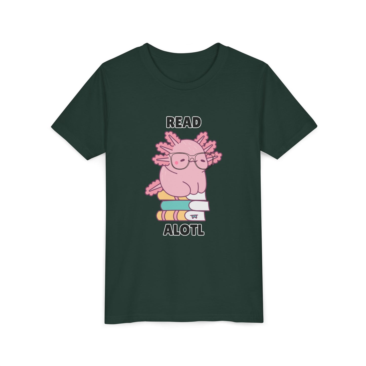 Youth Short Sleeve Tee Read Alotls Design - Fun Kids' Tee, Perfect for Book Lovers, Reading Theme, School Wear