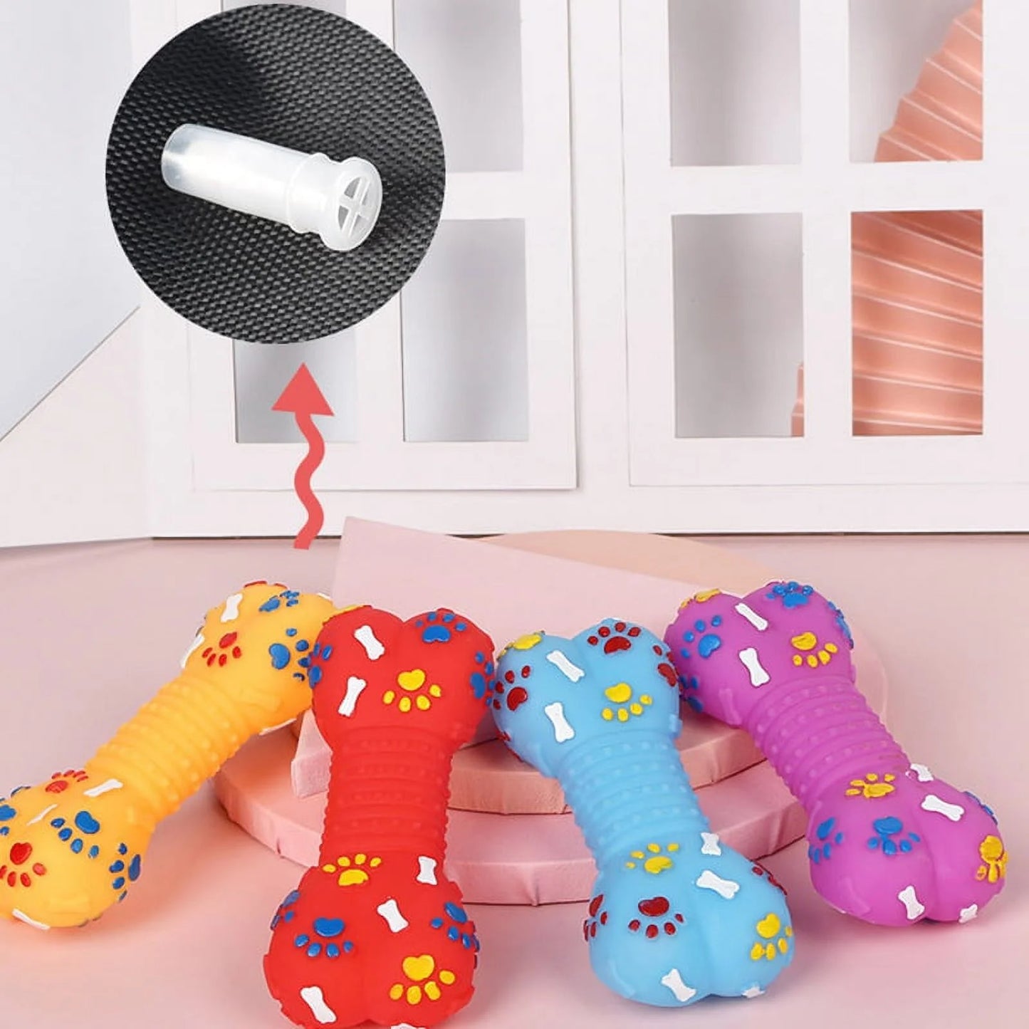 Dog Squeaky Toy Plastic Training Funny Bone Shape Dog Toy Dog Play Toy for Puppy, Random Color