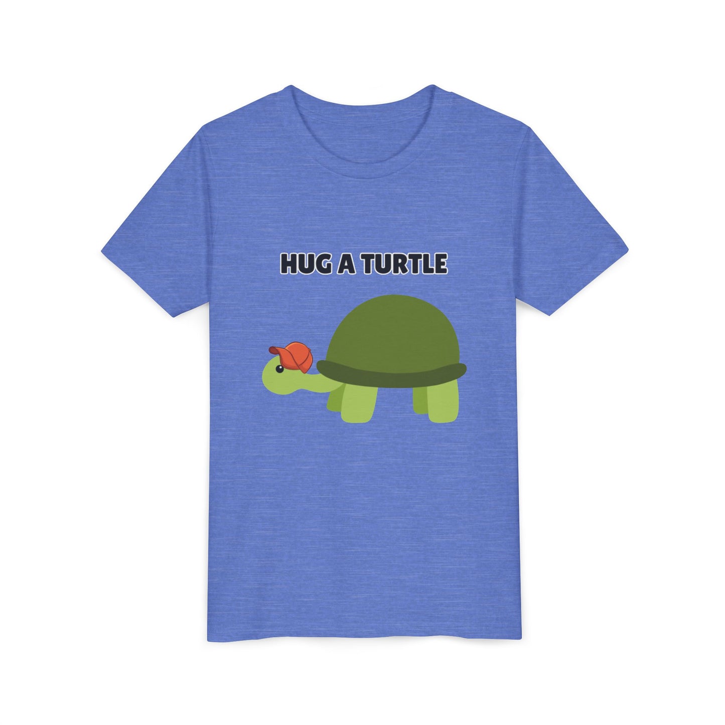 Hug a Turtle Youth Tee - Fun Nature Shirt, Children's Gift, Green Turtle Art, Ocean Conservation, Cute Animal Shirt