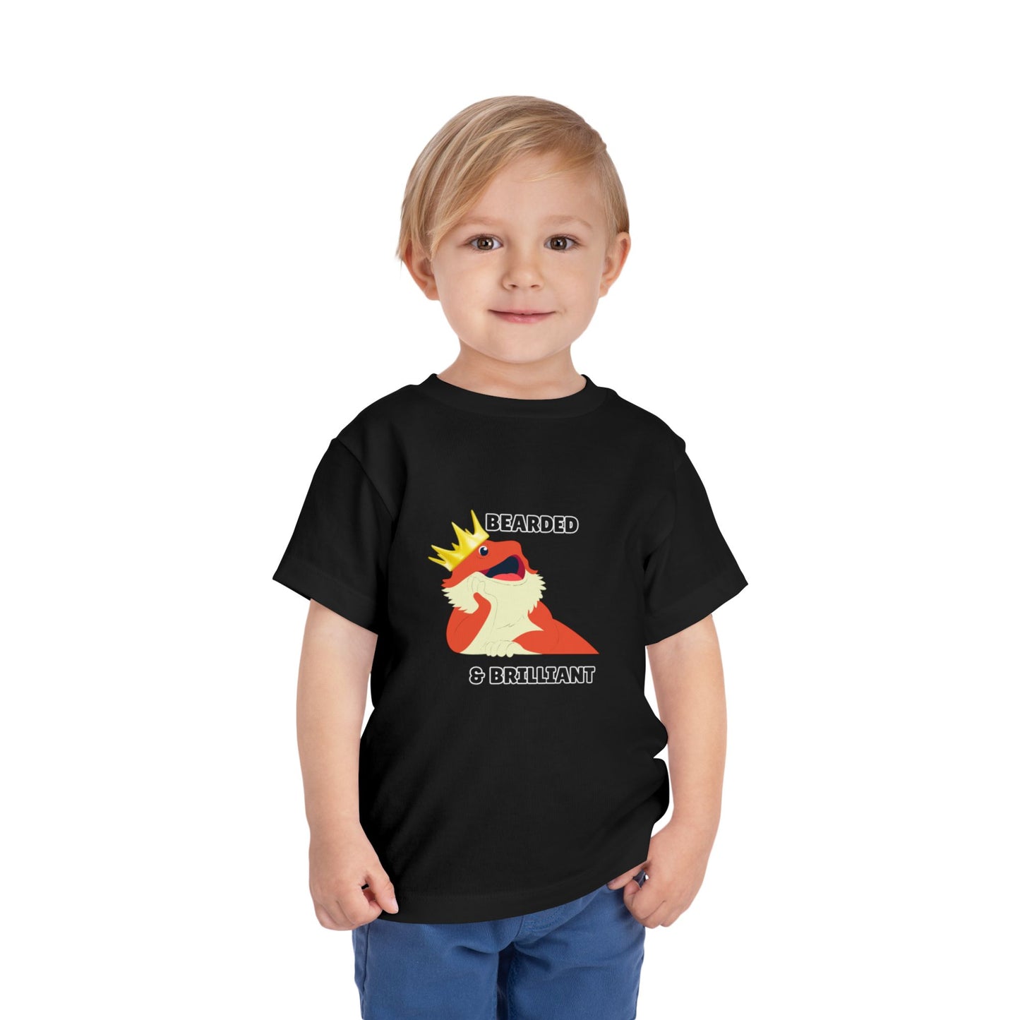 Toddler Sizes: Bearded & Brilliant Bearded Dragon Crown Toddler Tee - Fun Kids Reptile T-Shirt, Playdate Outfit, Unique Toddler Fashion, Cute Child's Clothing