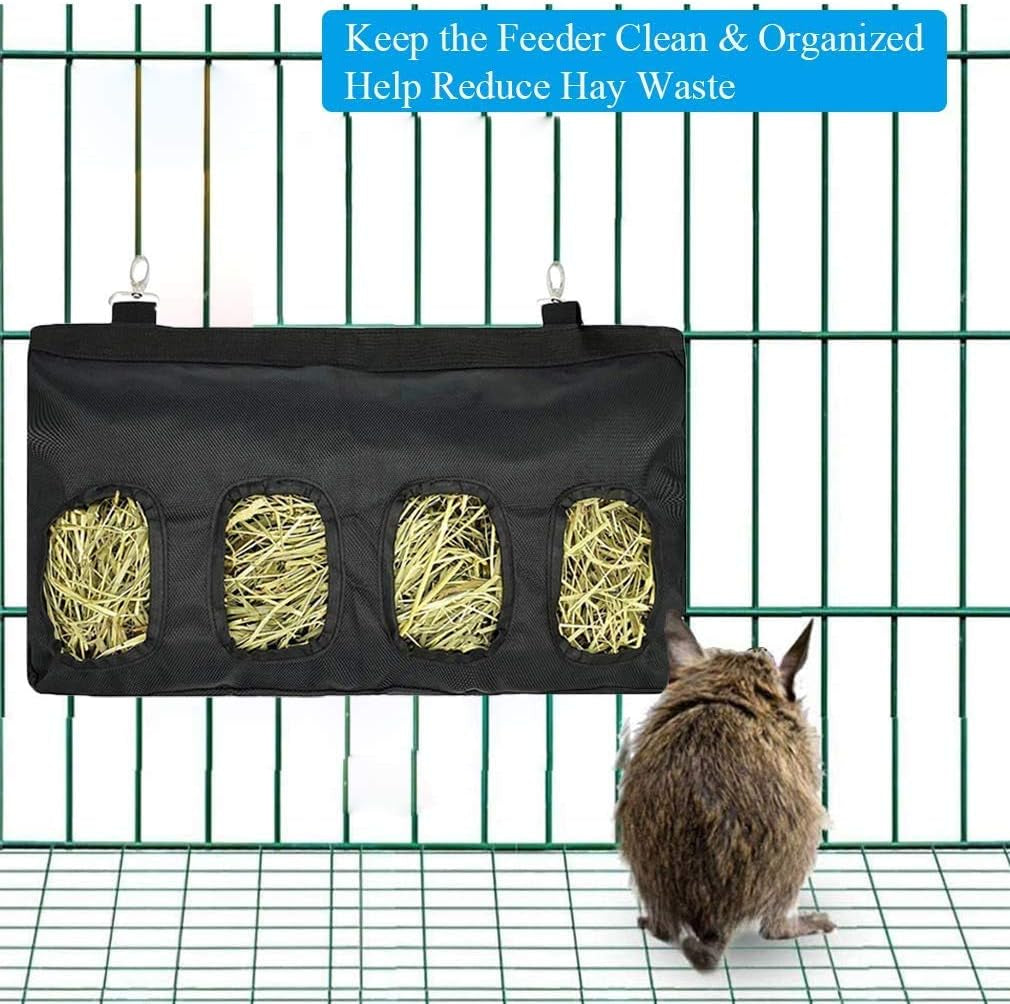 Rabbit Hay Feeder Bag, Guinea Pig Hay Feeder Storage, Rabbit Feeder Hay Feeder for Rabbit Guinea Pig, Rabbit Hay Bag, Guinea Pig Hay Feeder, Hay Bag Hanging Feeder for Rabbit Guinea Pig (Blue)