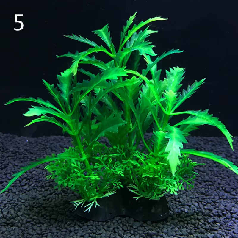 12 Kinds Artificial Aquarium Decor Plants Water Weeds Ornament Aquatic Plant Fish Tank Grass Decoration Accessories 14Cm