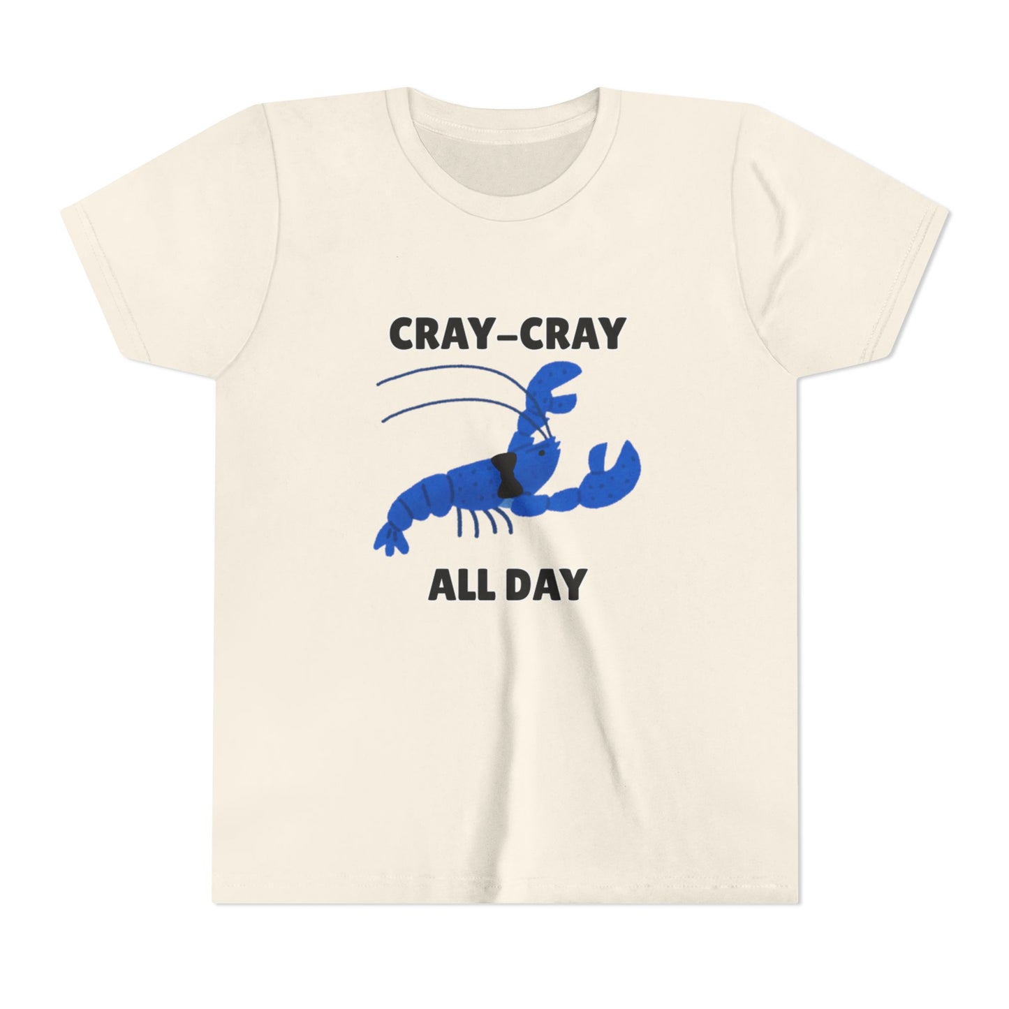 Crayfish Cray-Cray All Day Electric Mini Lobster Youth Tee, Fun Kids Shirt, Summer Outfit