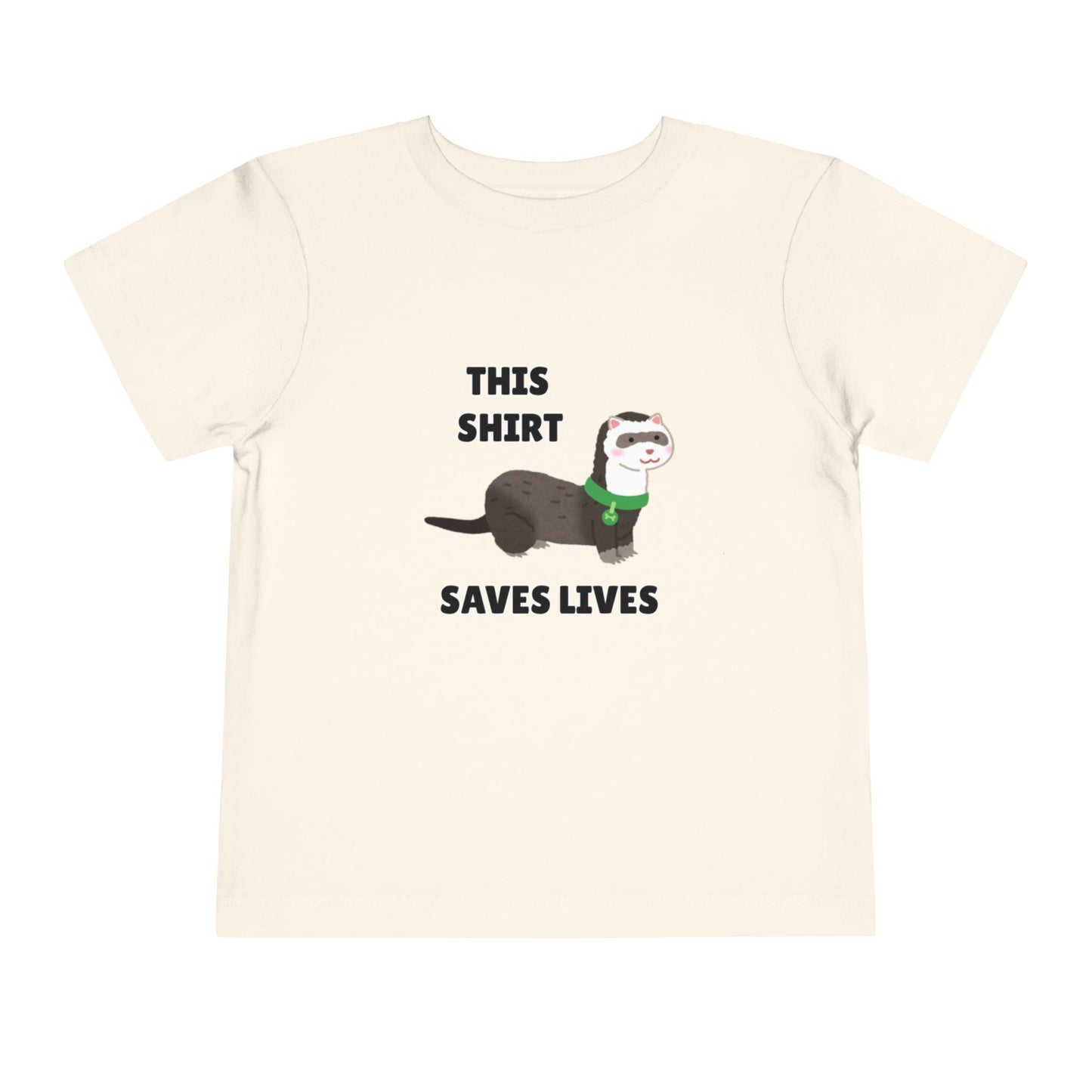 Toddler Sizes: This shirt Saves Lives Tee with Fun Ferret Design - Cute Short Sleeve Shirt, Animal Rescue, Animal Adoption, Kids Apparel, Gift for Animal Lovers, Playtime Wear