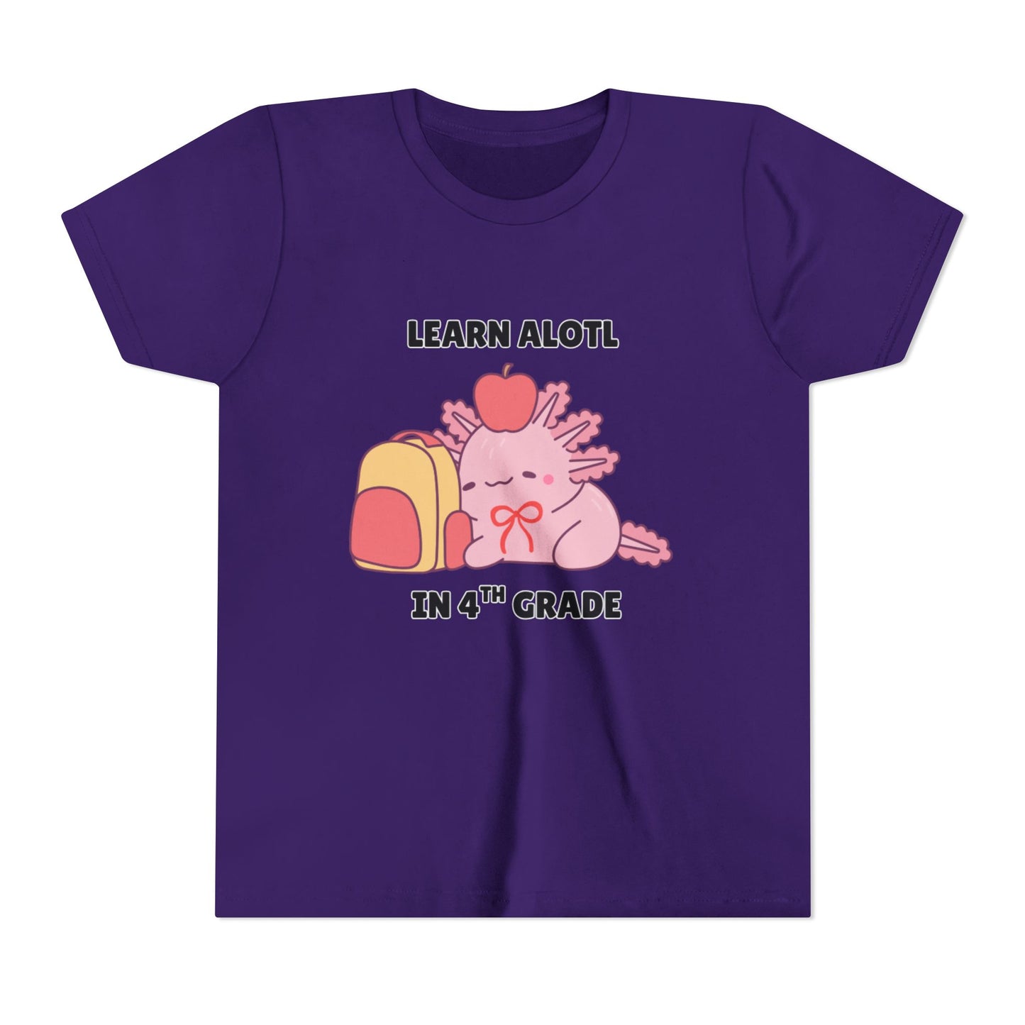 Learn Alotl in -- Grade (Customizable) Axolotl Back to School Youth Short Sleeve Tee