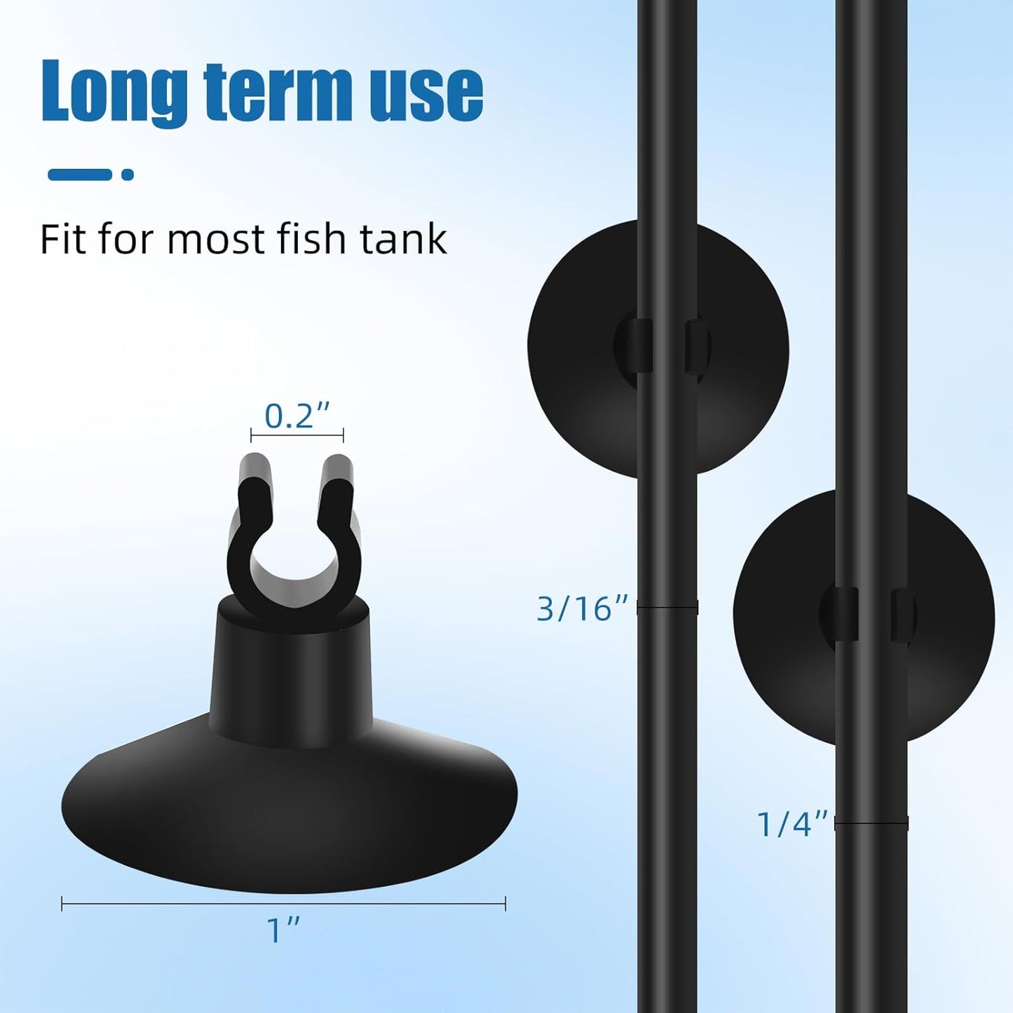25 Feet Aquarium Airline Tubing, Standard 3/16" Tubing, Air Pump Accessories,With Air Stones, Check Valves, Suction Cups and Connectors (Black)