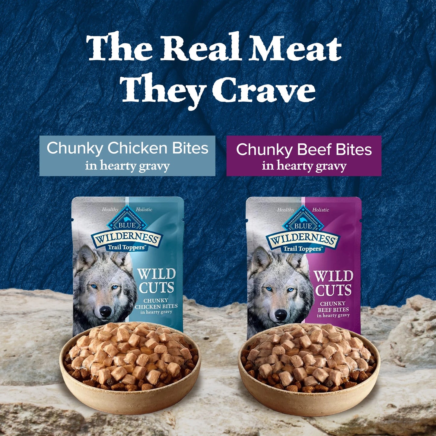 (4 Pack) Wilderness Wild Cuts Wet Dog Food Toppers, Chicken & Beef, 3-Oz. (12 Count)