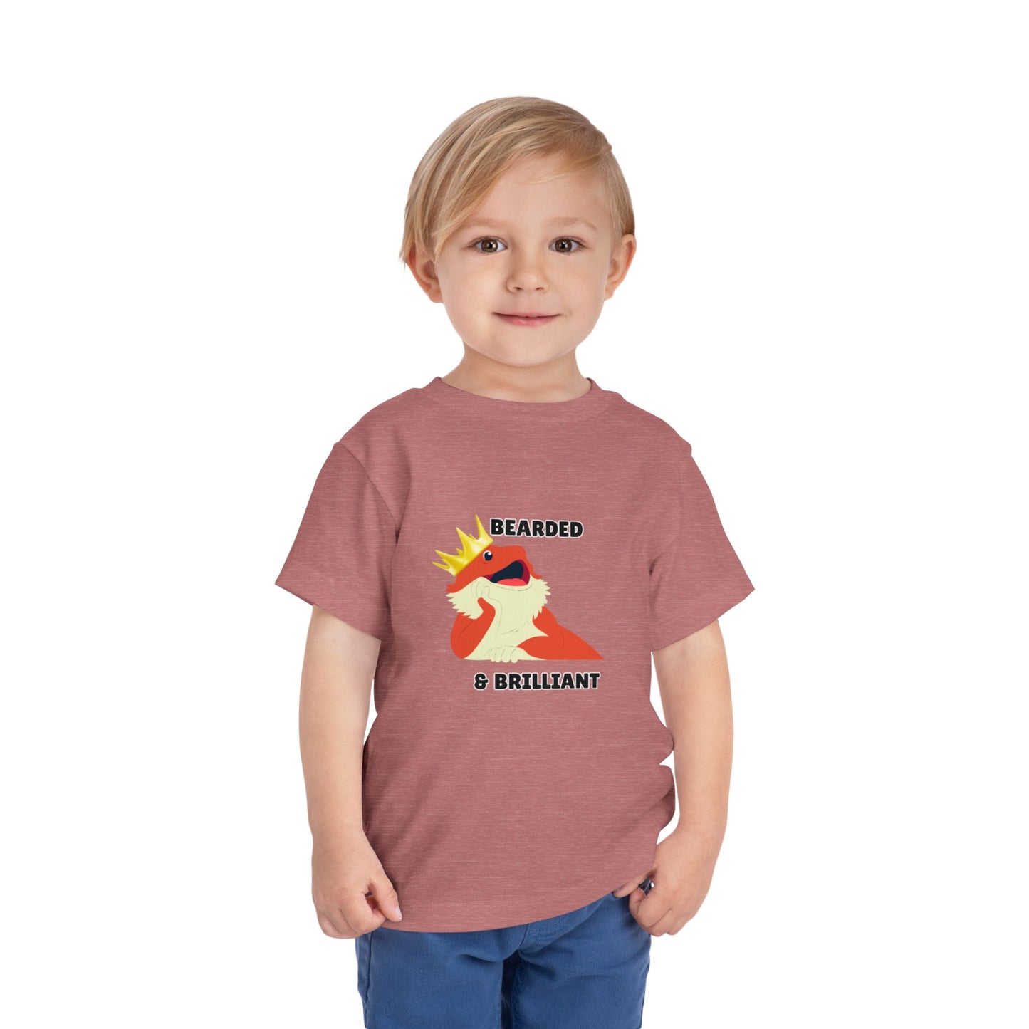 Toddler Sizes: Bearded & Brilliant Bearded Dragon Crown Toddler Tee - Fun Kids Reptile T-Shirt, Playdate Outfit, Unique Toddler Fashion, Cute Child's Clothing