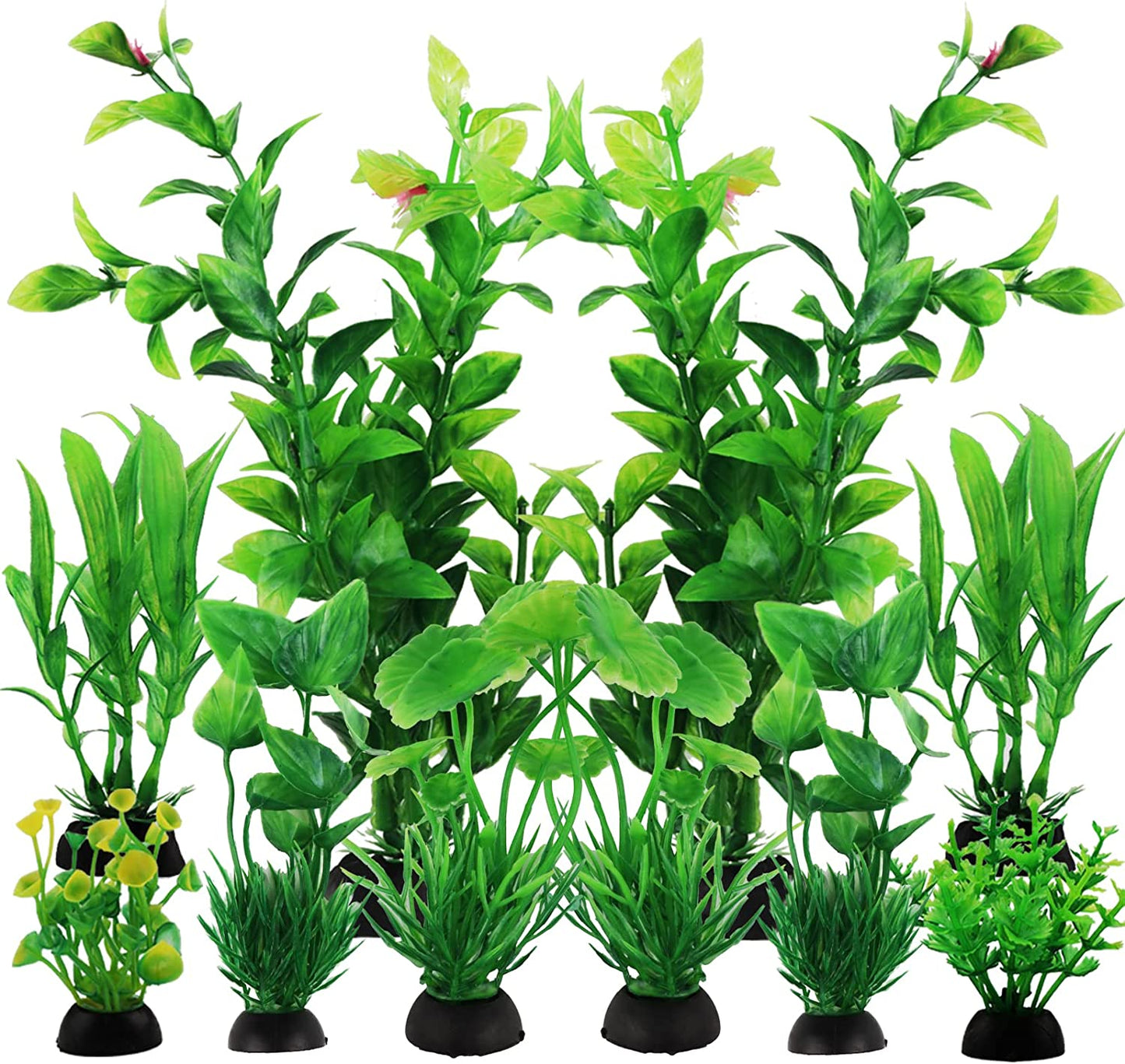 10Pcs Artificial Fish Tank Plants Fake Plastic Water Green Plants Aquarium Decor