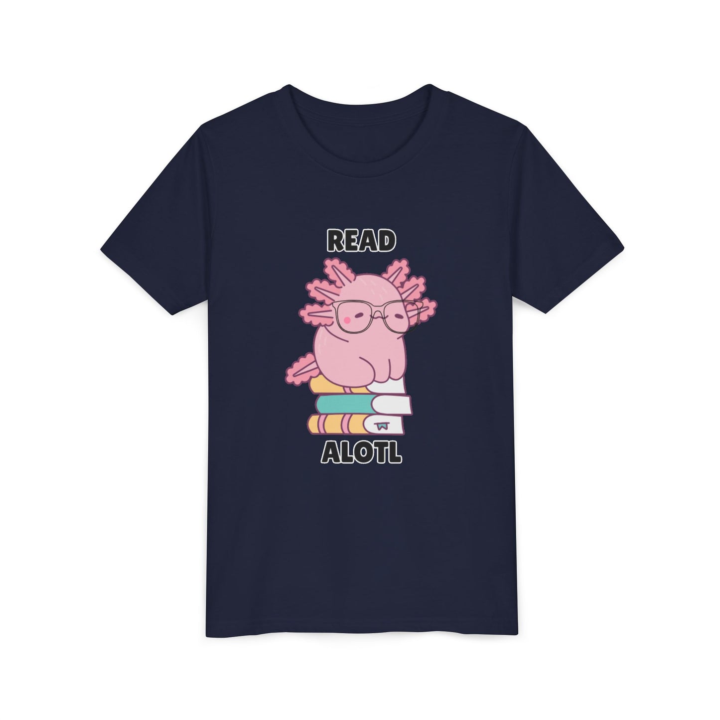 Youth Short Sleeve Tee Read Alotls Design - Fun Kids' Tee, Perfect for Book Lovers, Reading Theme, School Wear