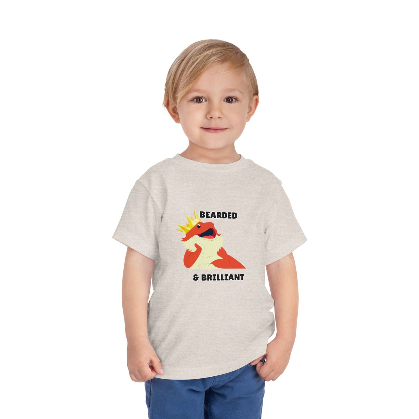 Toddler Sizes: Bearded & Brilliant Bearded Dragon Crown Toddler Tee - Fun Kids Reptile T-Shirt, Playdate Outfit, Unique Toddler Fashion, Cute Child's Clothing