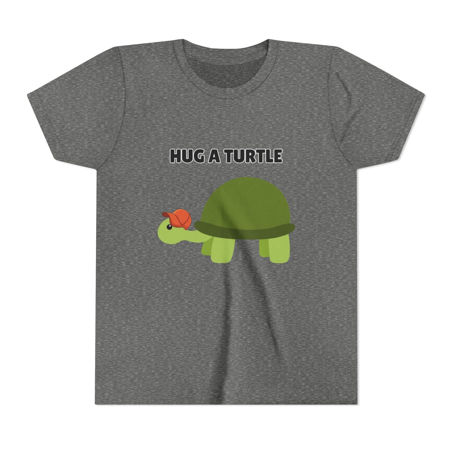 Hug a Turtle Youth Tee - Fun Nature Shirt, Children's Gift, Green Turtle Art, Ocean Conservation, Cute Animal Shirt